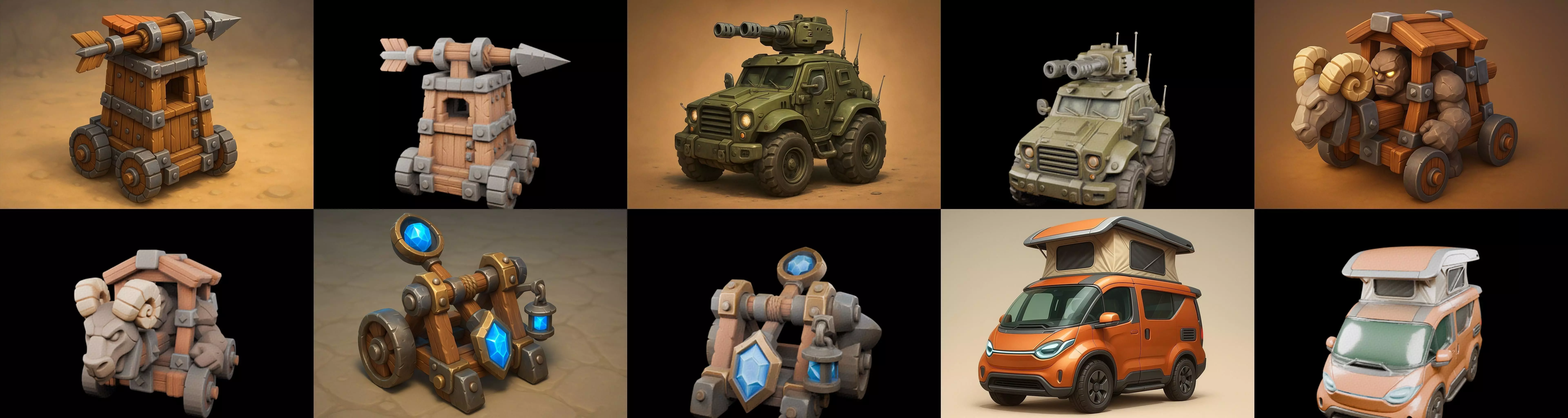 Siege Weapon bundle 22 pack 100 glb 3D model_11