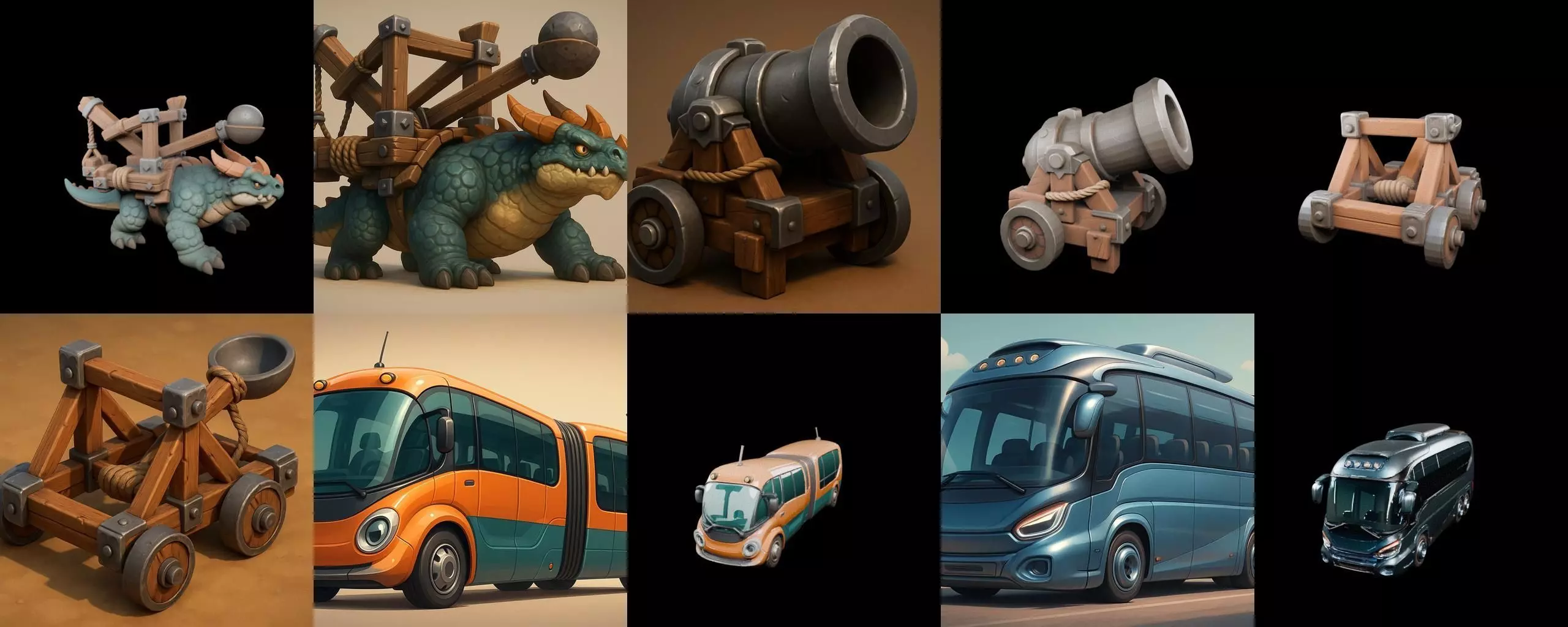 Siege Weapon bundle 22 pack 100 glb 3D model_6