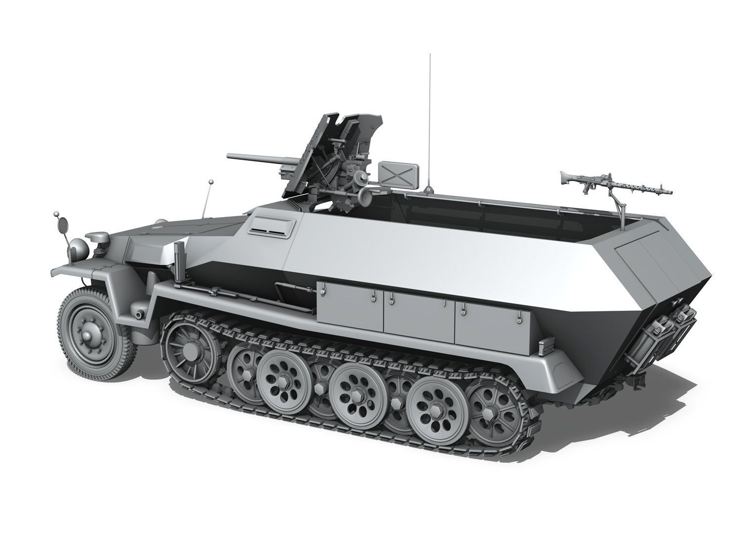 SDKFZ 251 10 - Ausf C - Hanomag Half-track 3D model_4