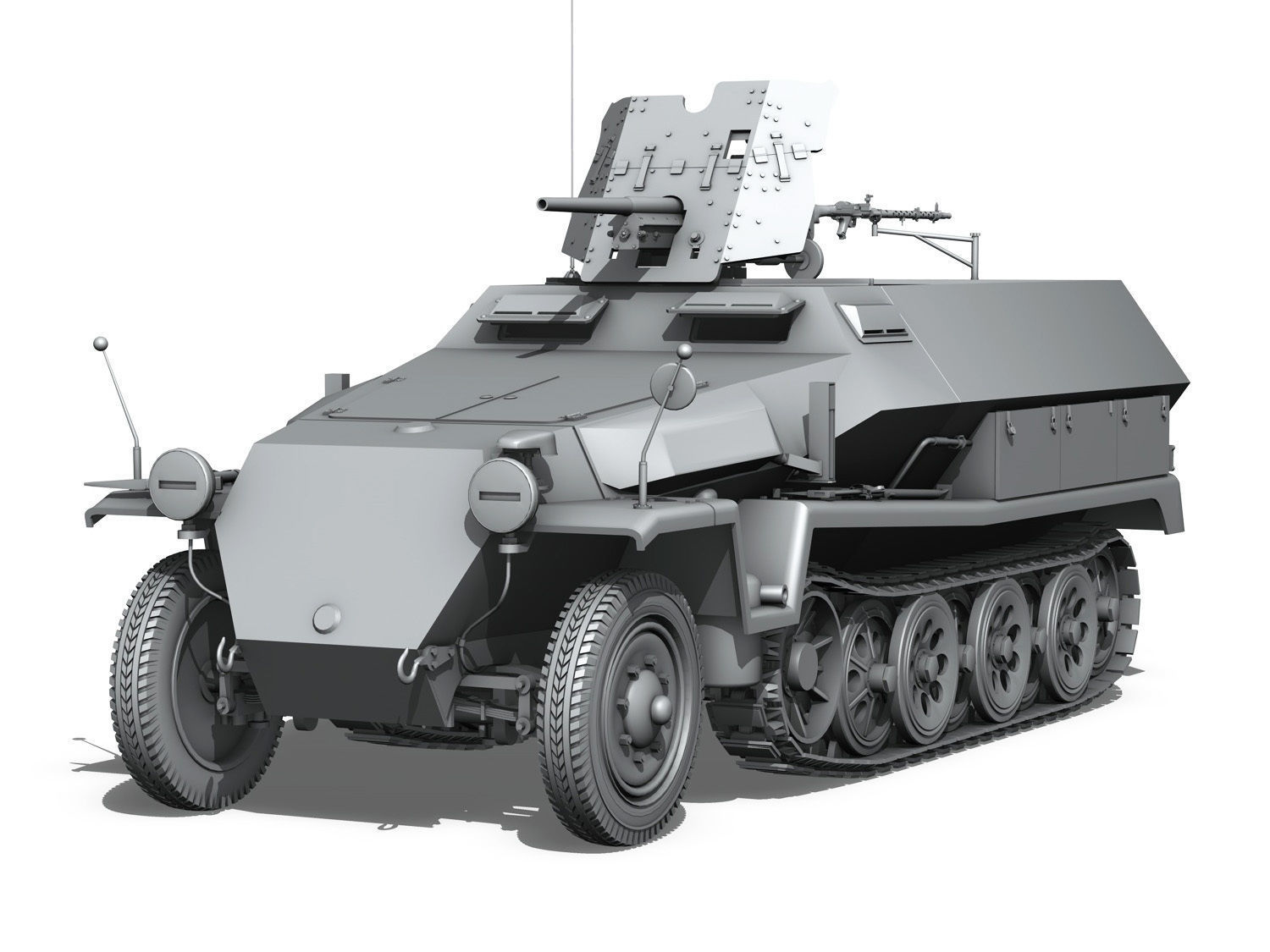 SDKFZ 251 10 - Ausf C - Hanomag Half-track 3D model_1