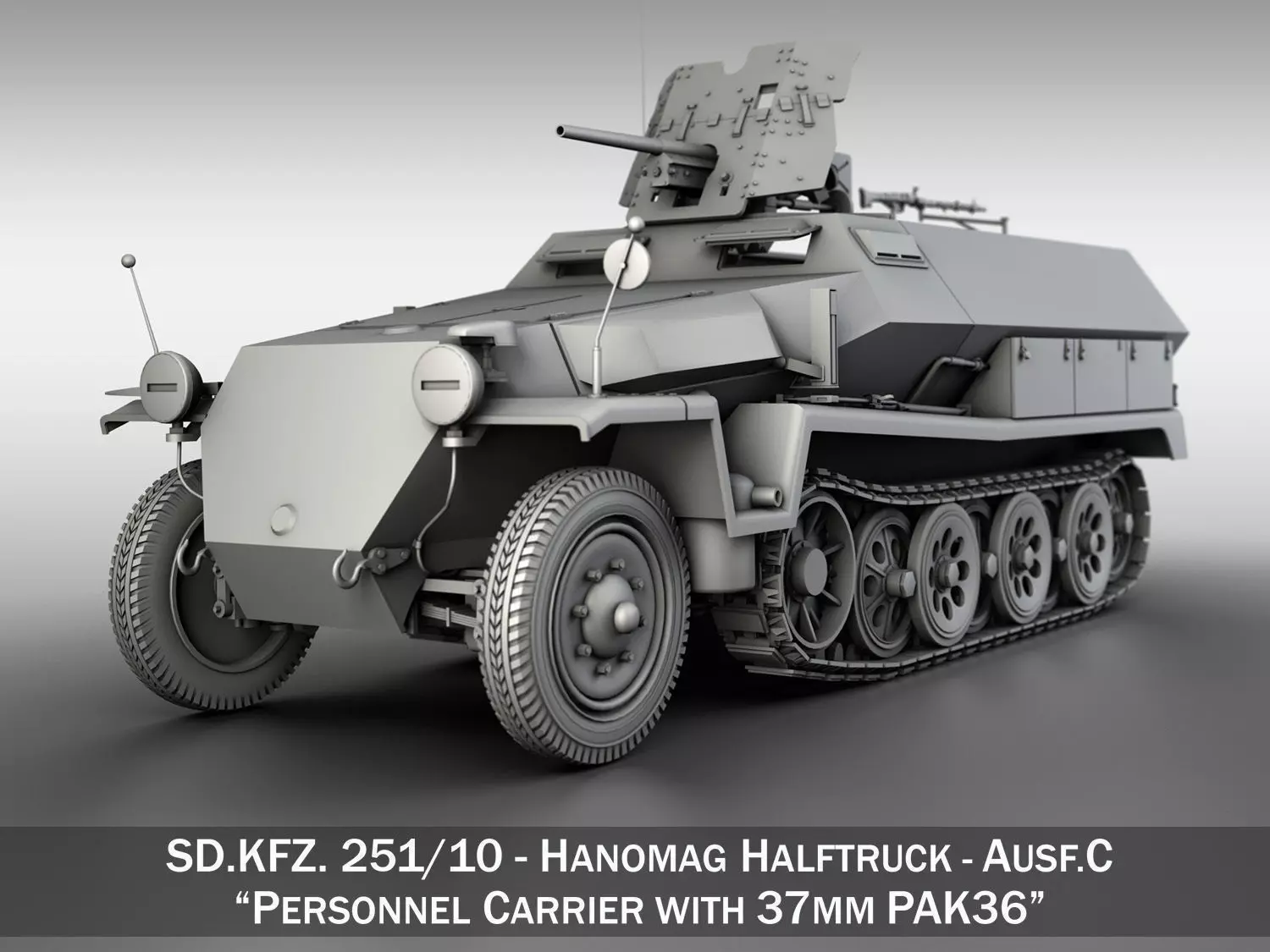 SDKFZ 251 10 - Ausf C - Hanomag Half-track 3D model_0
