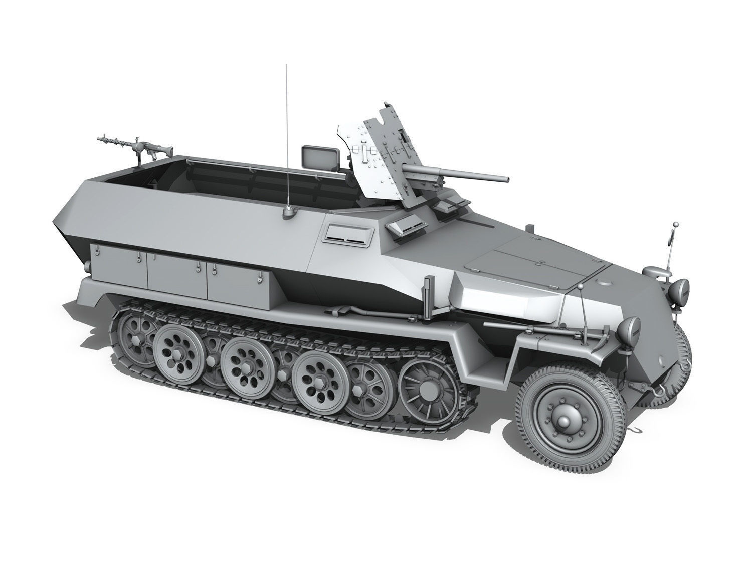 SDKFZ 251 10 - Ausf C - Hanomag Half-track 3D model_8