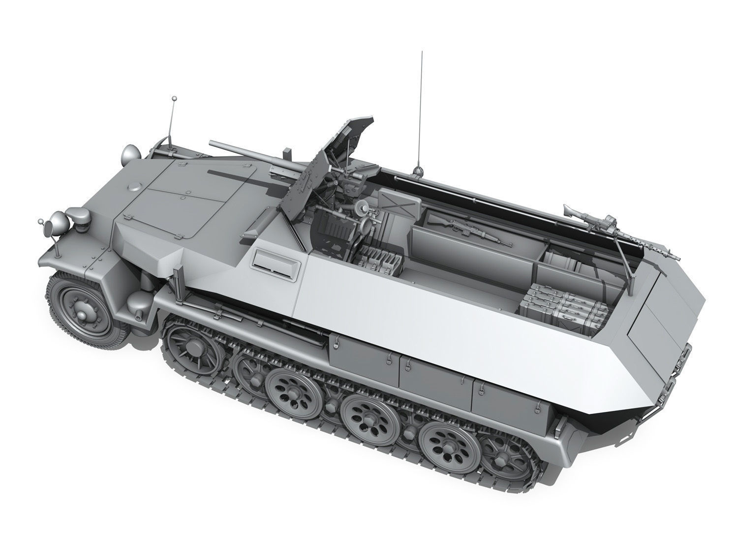 SDKFZ 251 10 - Ausf C - Hanomag Half-track 3D model_3