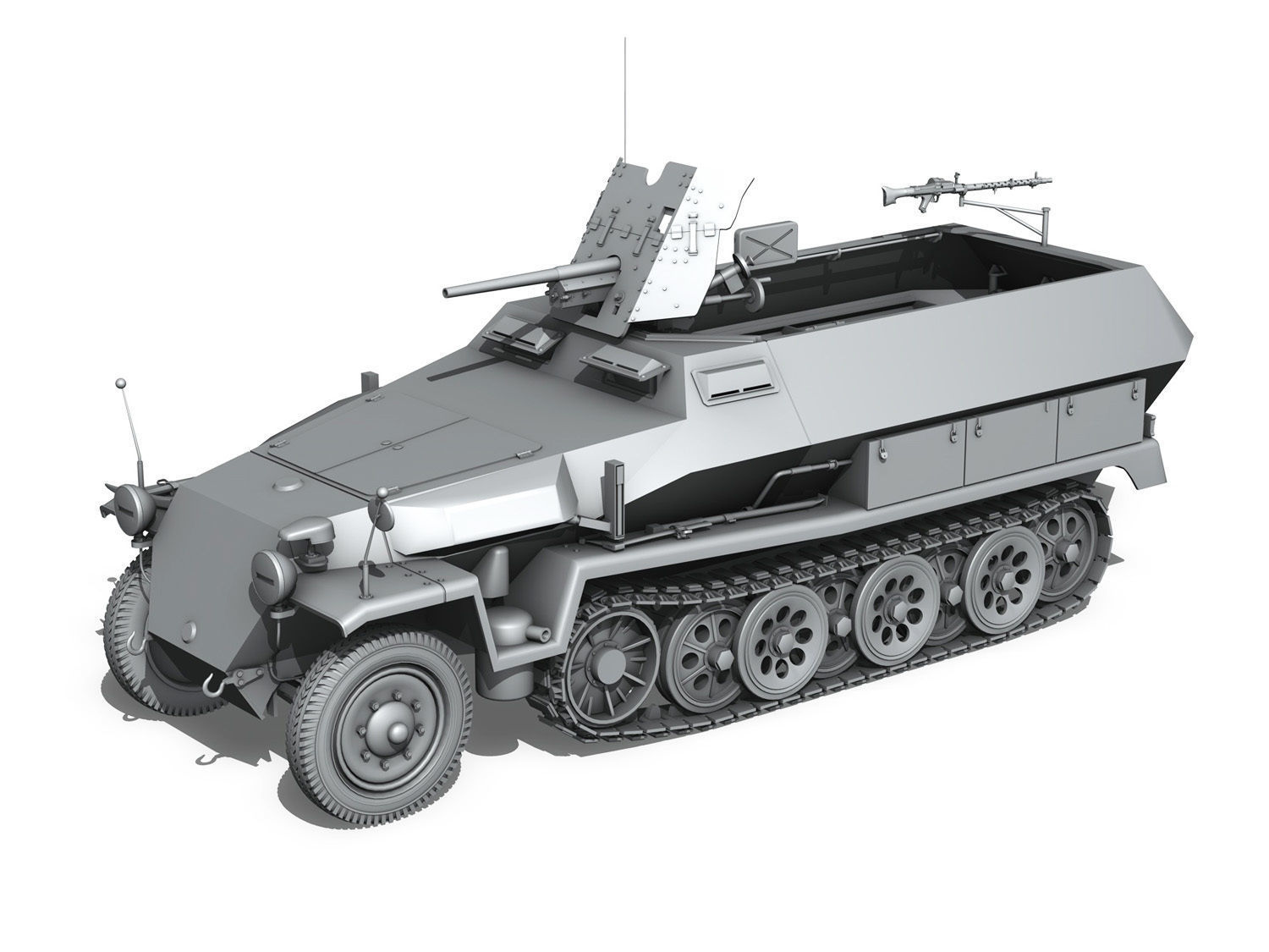 SDKFZ 251 10 - Ausf C - Hanomag Half-track 3D model_2