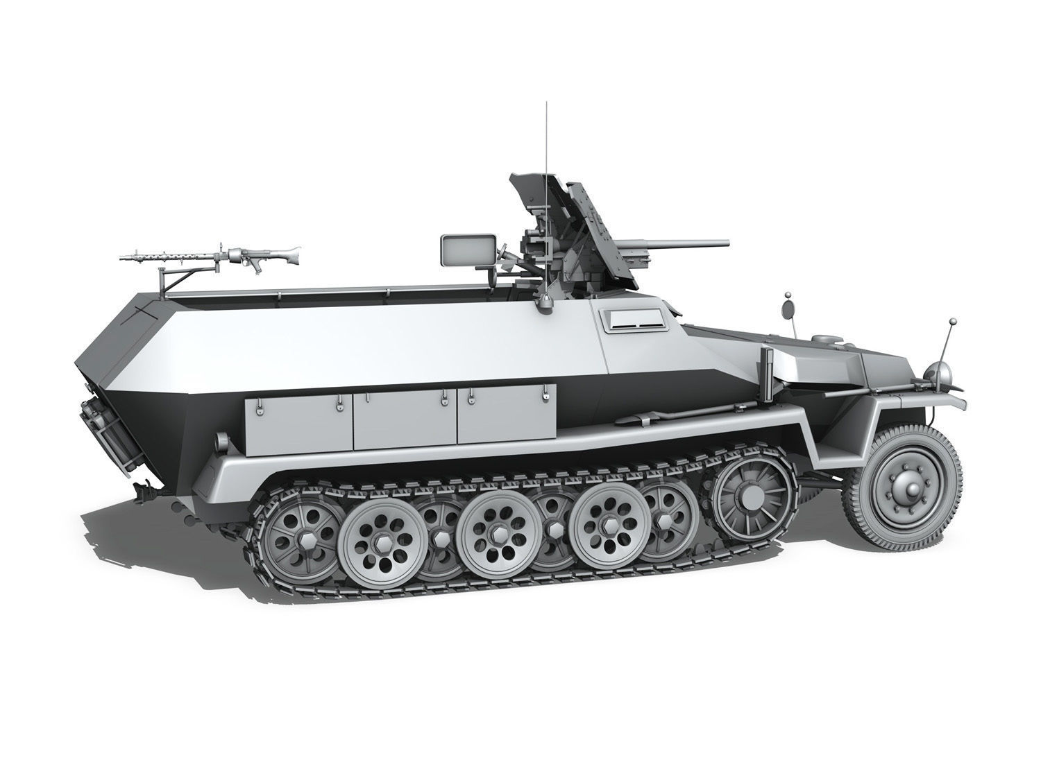 SDKFZ 251 10 - Ausf C - Hanomag Half-track 3D model_7