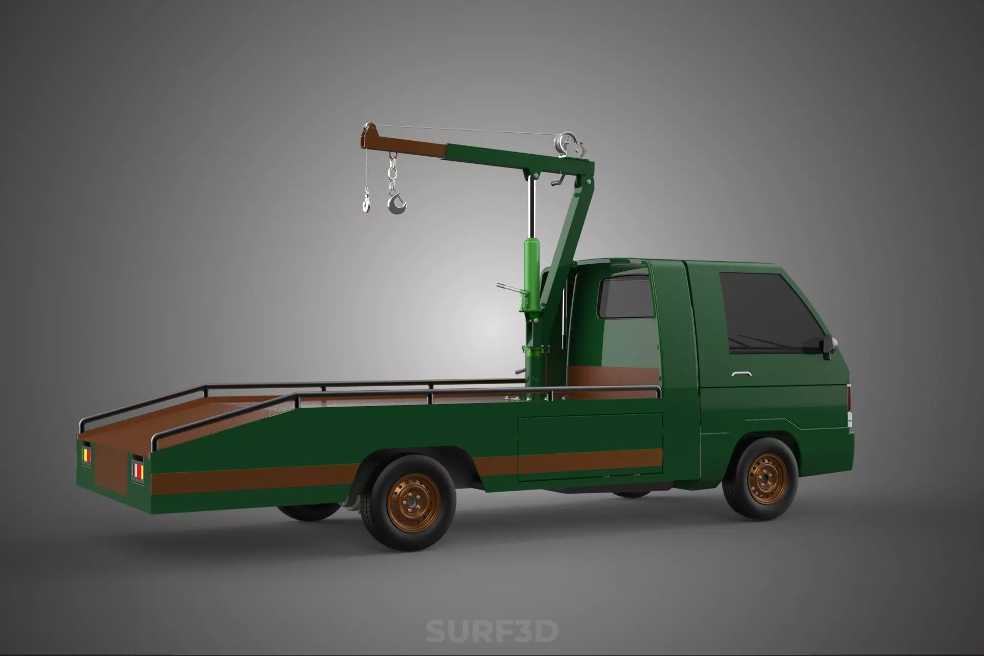 MILITARY ARMY FLATBED LIFTING CRANE HOOK TACTICAL RECOVERY TRUCK 3D model_26