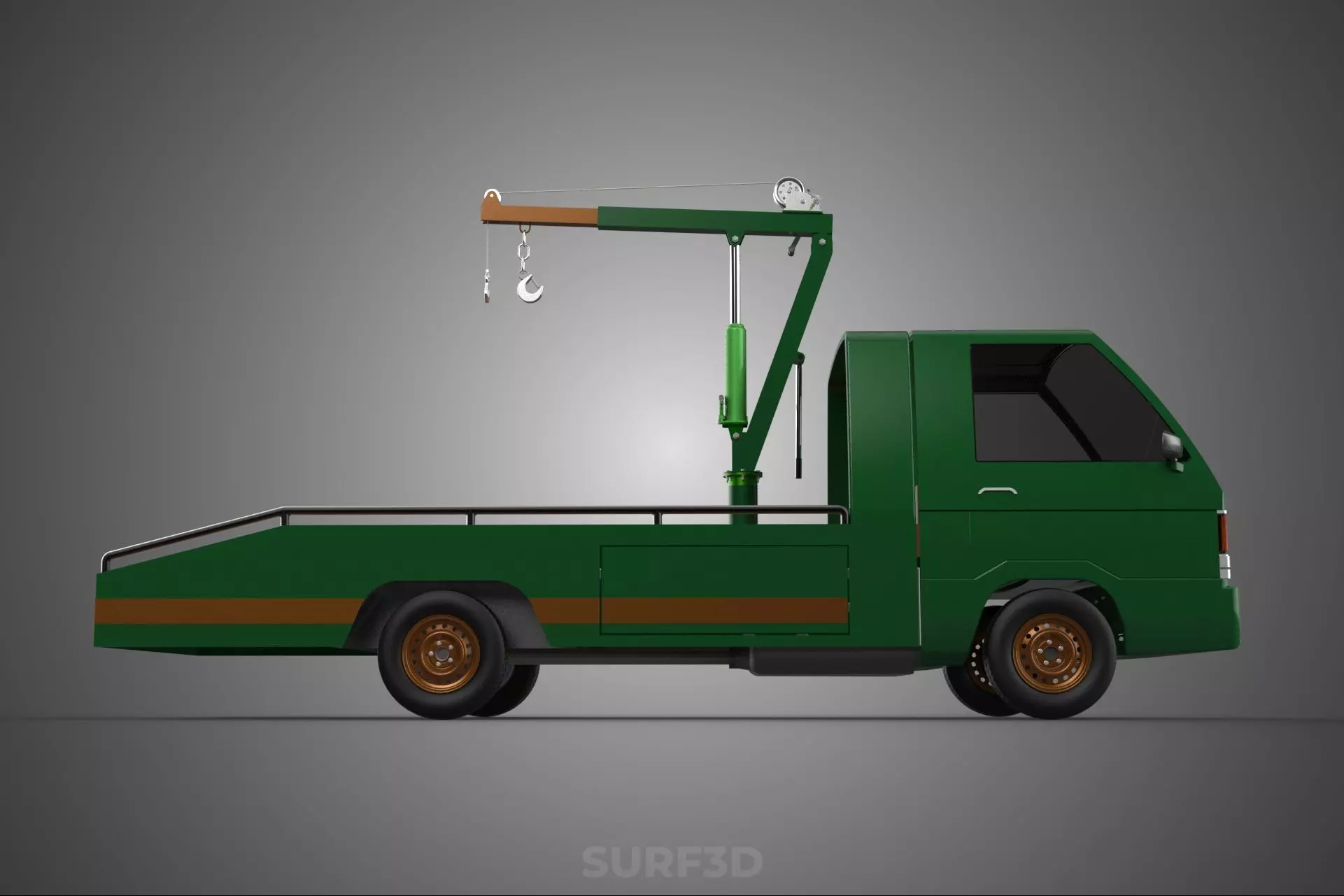 MILITARY ARMY FLATBED LIFTING CRANE HOOK TACTICAL RECOVERY TRUCK 3D model_20