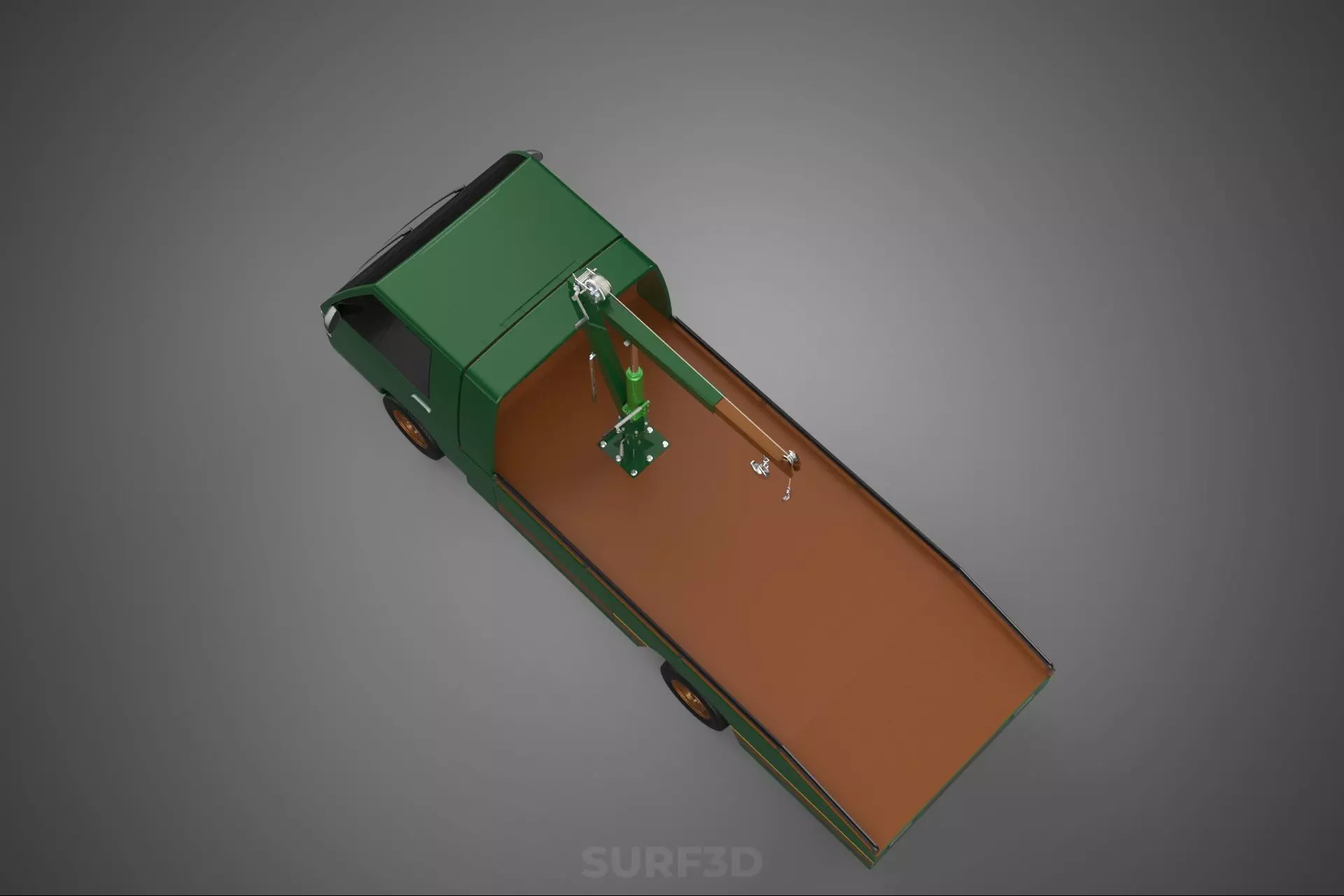 MILITARY ARMY FLATBED LIFTING CRANE HOOK TACTICAL RECOVERY TRUCK 3D model_23