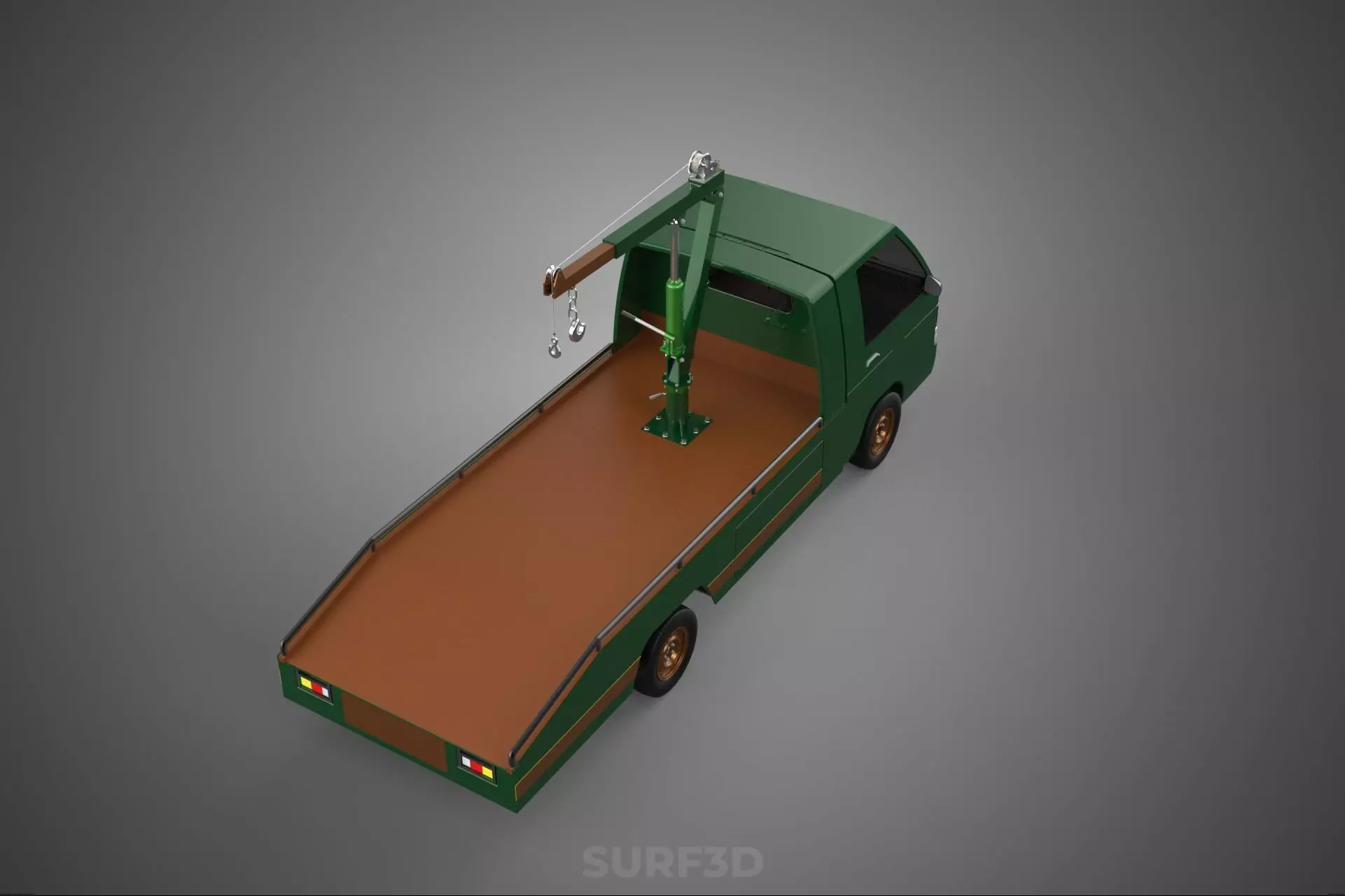 MILITARY ARMY FLATBED LIFTING CRANE HOOK TACTICAL RECOVERY TRUCK 3D model_8