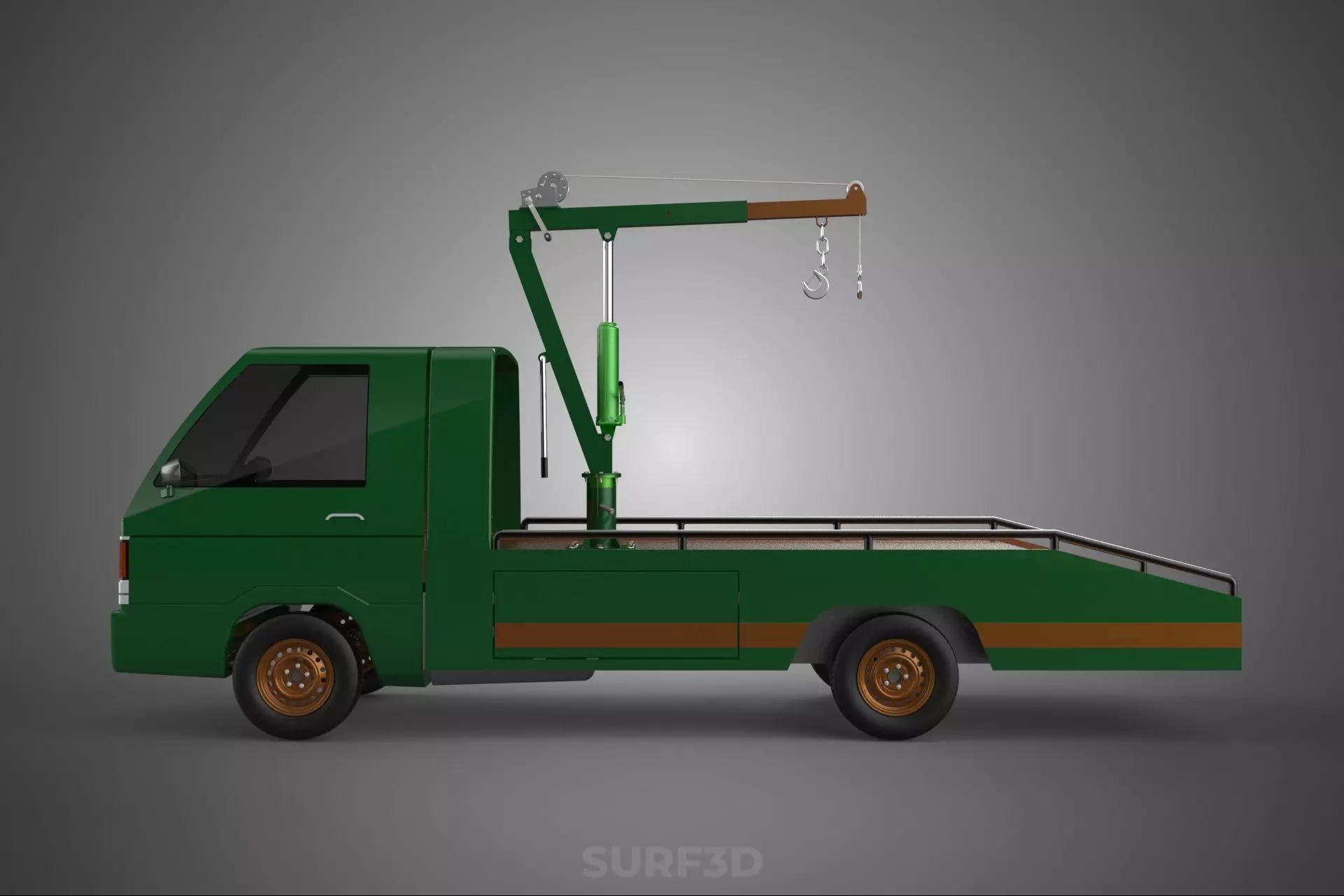 MILITARY ARMY FLATBED LIFTING CRANE HOOK TACTICAL RECOVERY TRUCK 3D model_27