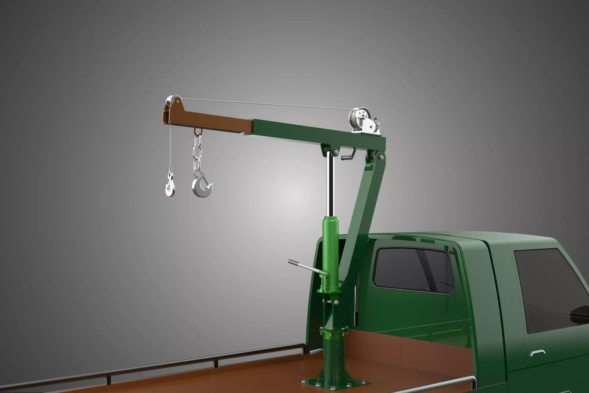 MILITARY ARMY FLATBED LIFTING CRANE HOOK TACTICAL RECOVERY TRUCK 3D model_36