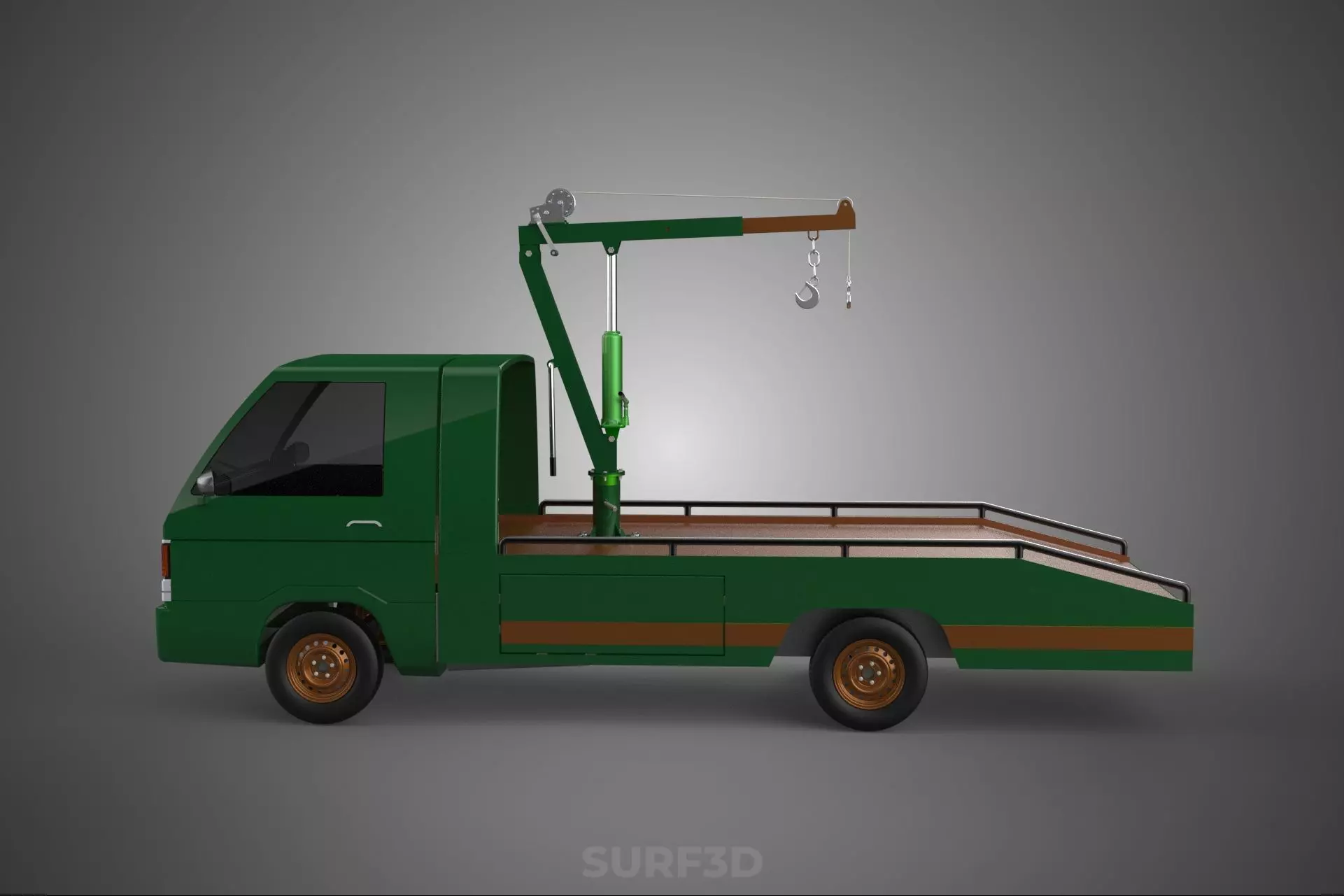 MILITARY ARMY FLATBED LIFTING CRANE HOOK TACTICAL RECOVERY TRUCK 3D model_15