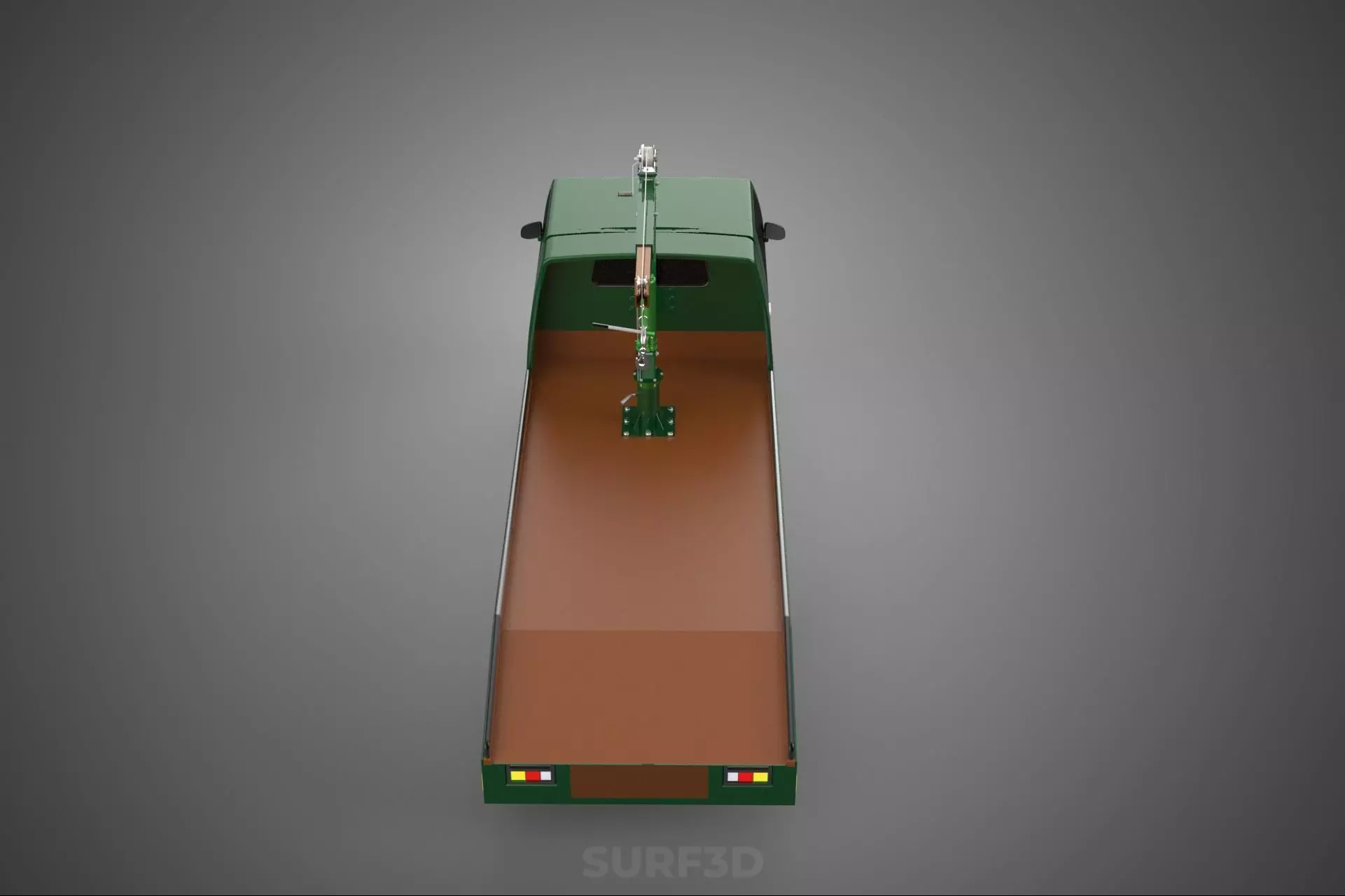 MILITARY ARMY FLATBED LIFTING CRANE HOOK TACTICAL RECOVERY TRUCK 3D model_1