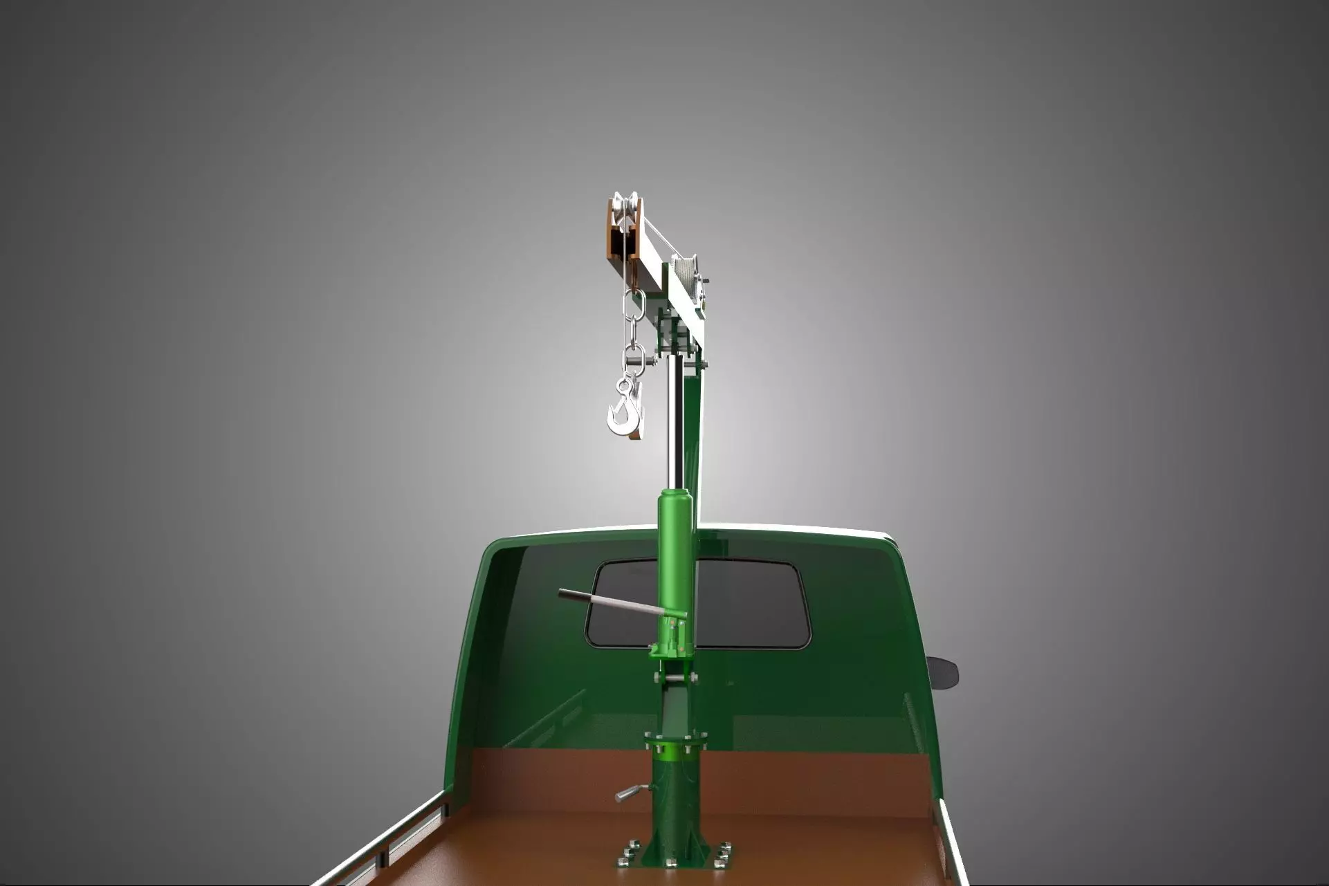 MILITARY ARMY FLATBED LIFTING CRANE HOOK TACTICAL RECOVERY TRUCK 3D model_35