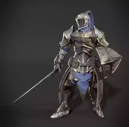 Low-Poly Fantasy Knight - Game Ready