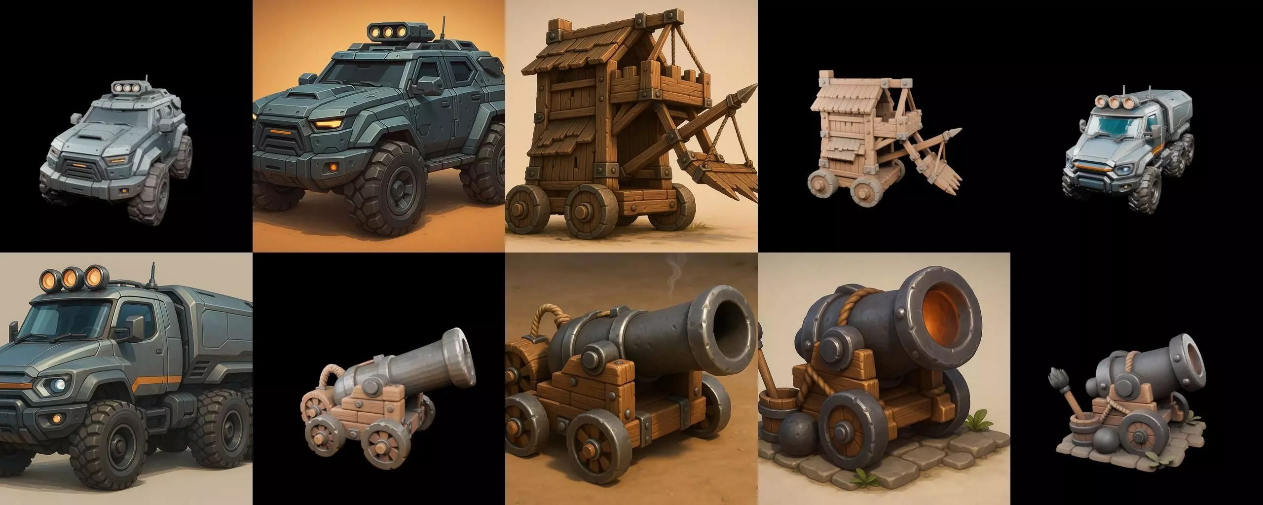 Siege Weapon bundle 18 pack 100 glb 3D model_8