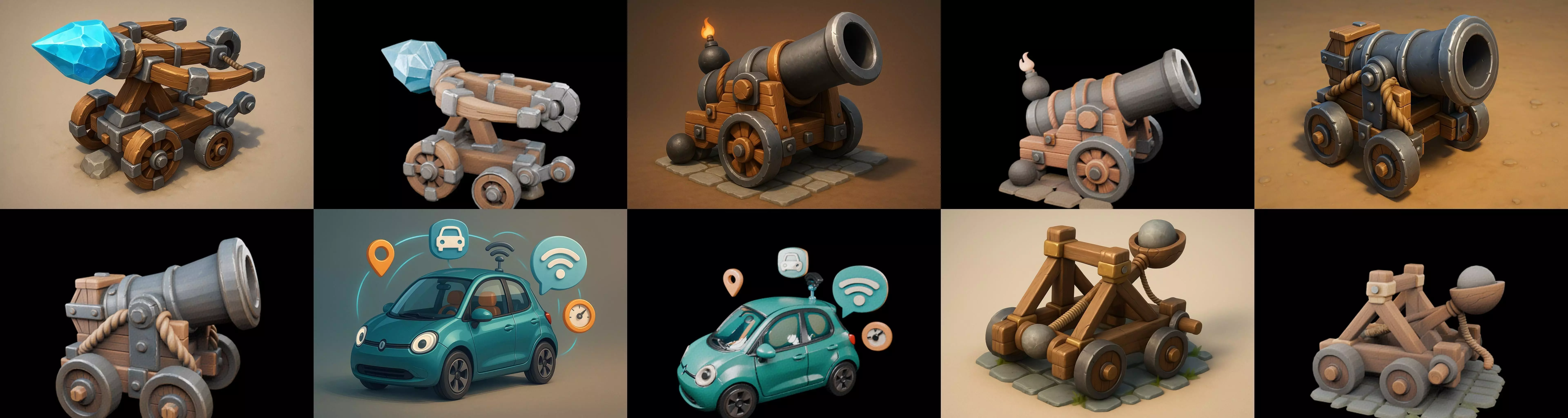 Siege Weapon bundle 17 pack 100 glb 3D model_5