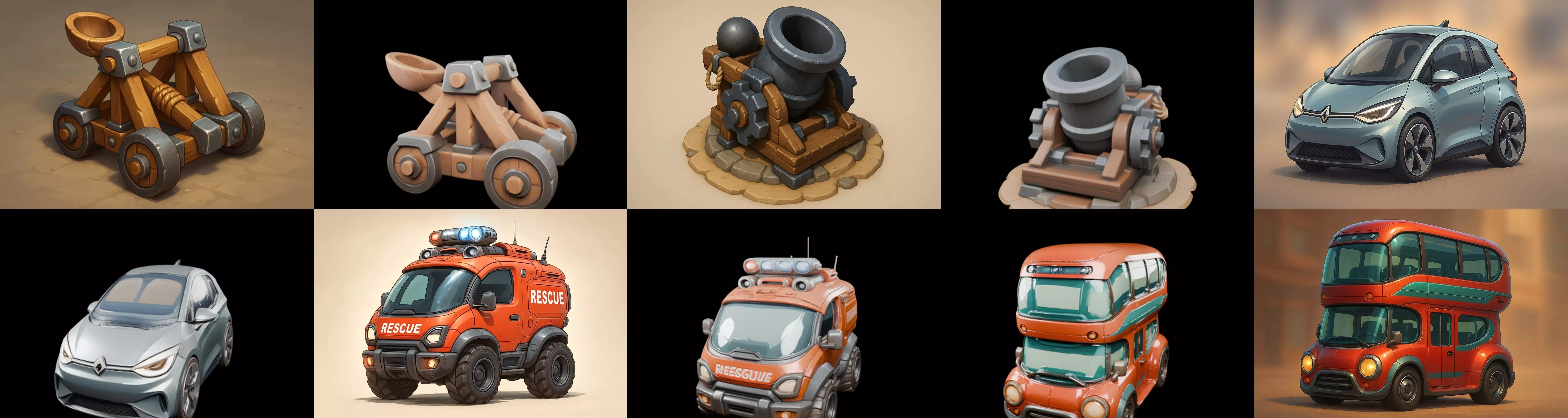 Siege Weapon bundle 17 pack 100 glb 3D model_7