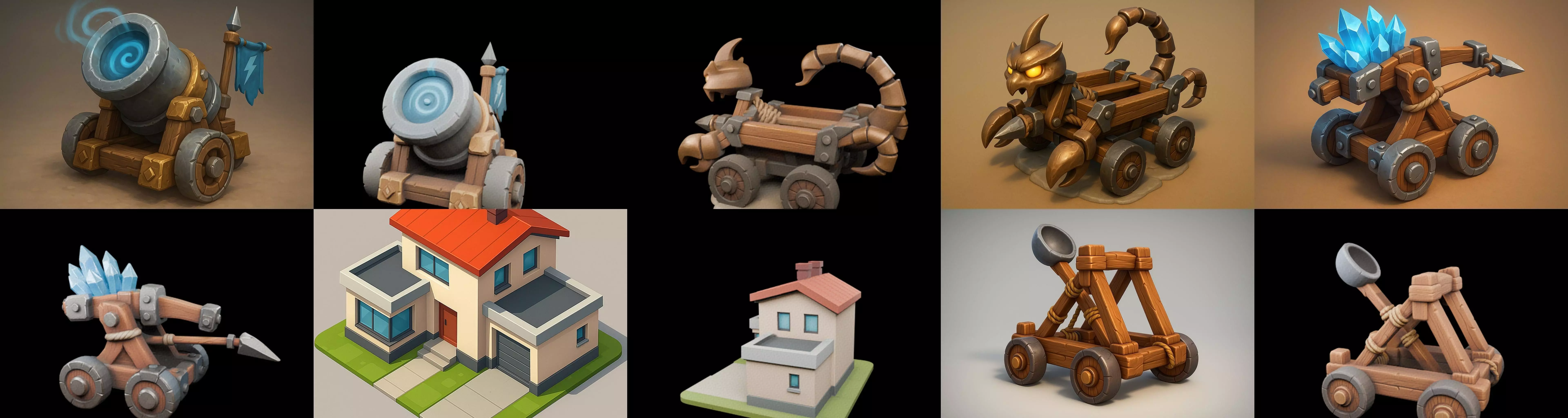 Siege Weapon bundle 17 pack 100 glb 3D model_10