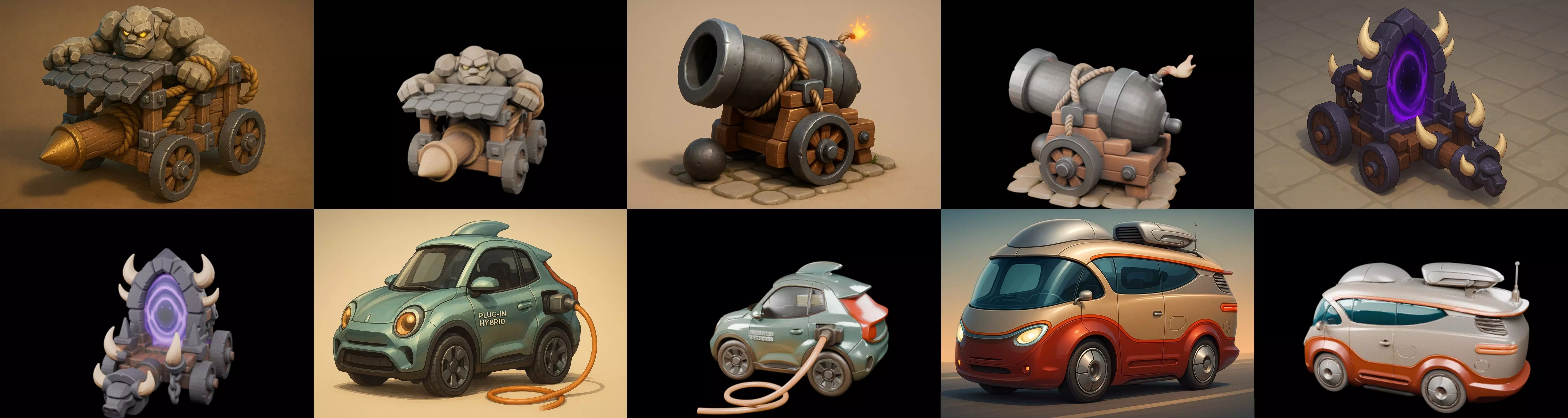 Siege Weapon bundle 14 pack 100 glb 3D model_12