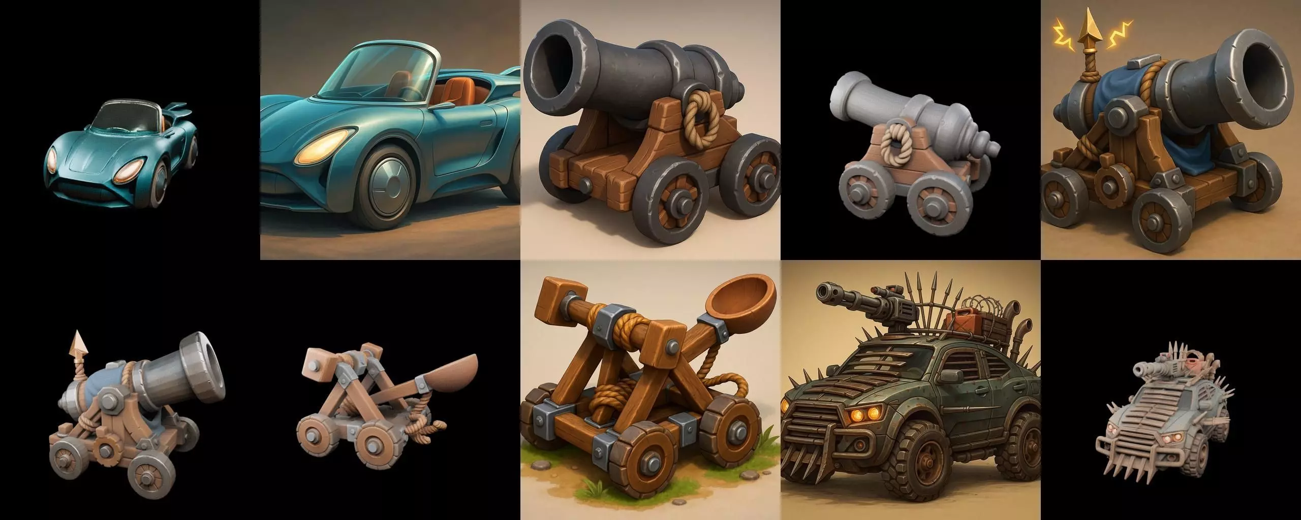 Siege Weapon bundle 14 pack 100 glb 3D model_19