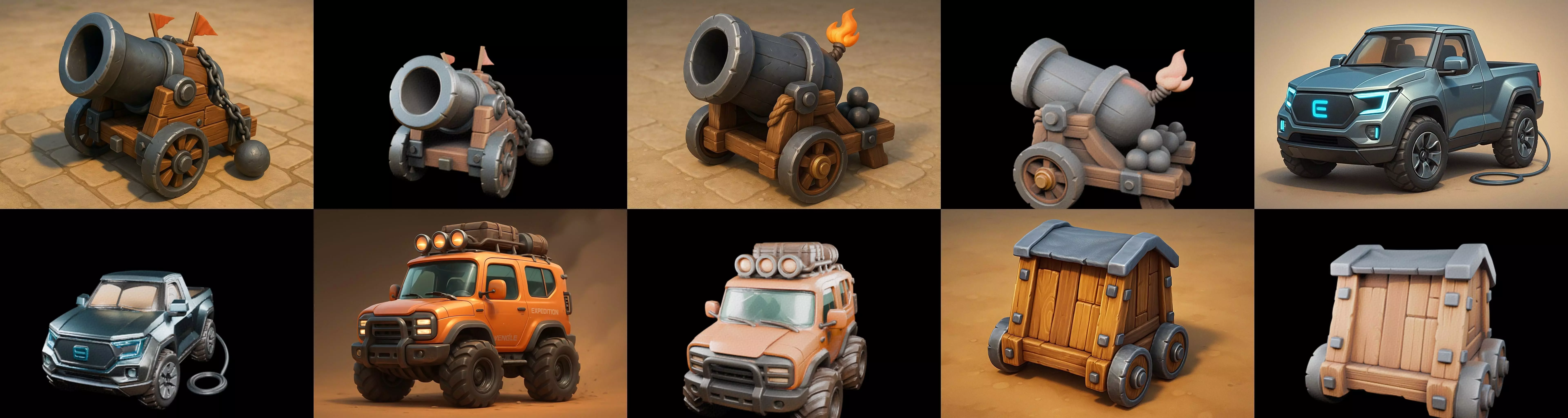 Siege Weapon bundle 14 pack 100 glb 3D model_0