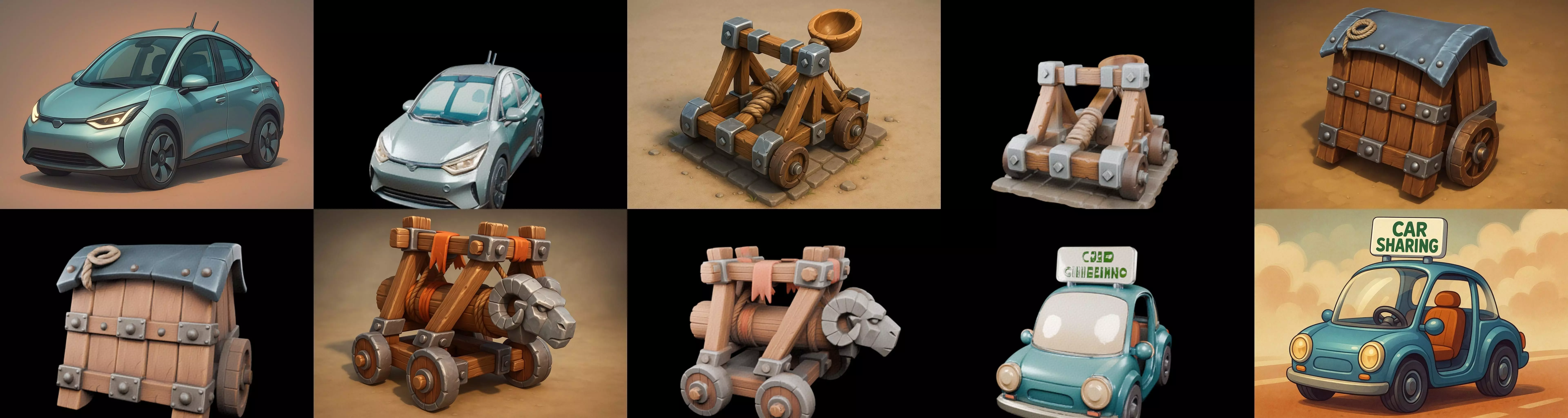 Siege Weapon bundle 14 pack 100 glb 3D model_1