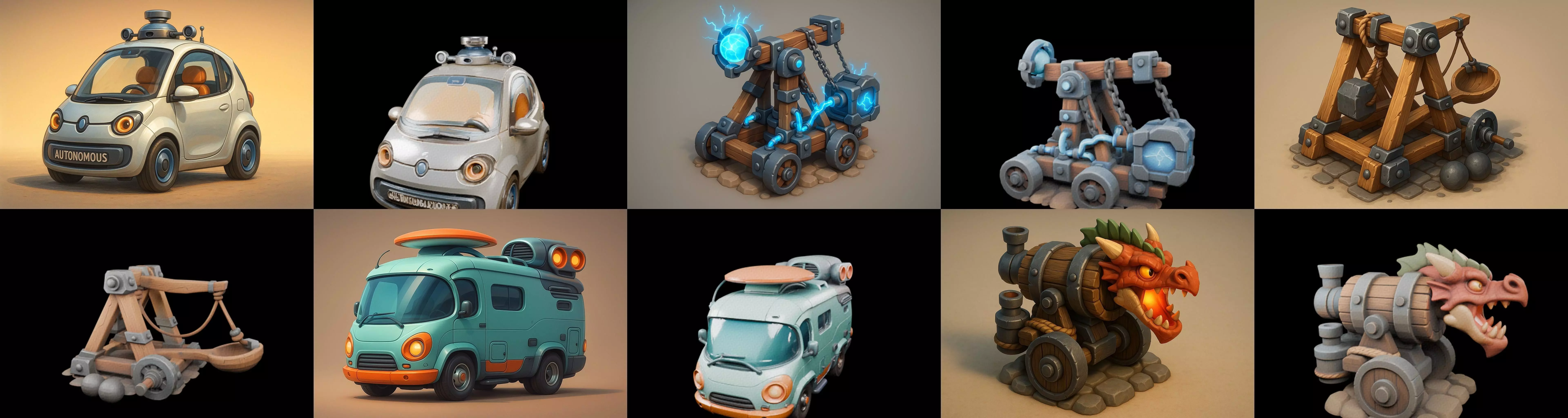 Siege Weapon bundle 14 pack 100 glb 3D model_7