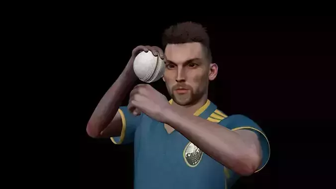 Fast Cricket Bowler Animated 3D model