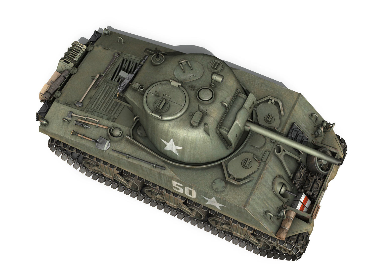 M4A3 75mm - Sherman - 50 3D model_9