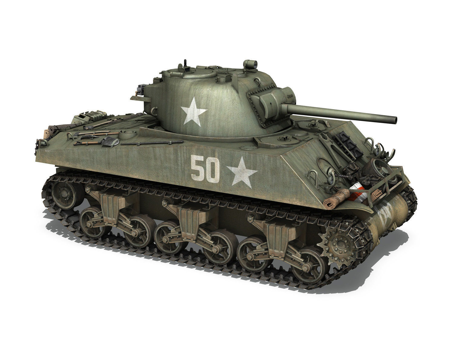 M4A3 75mm - Sherman - 50 3D model_7