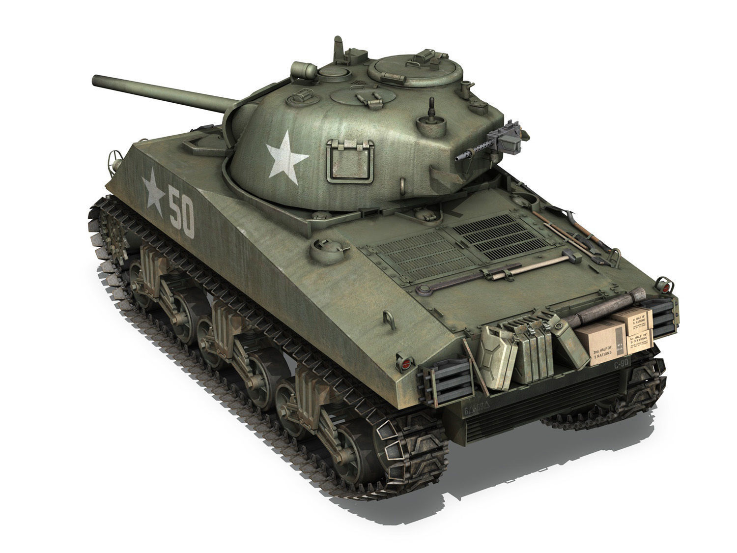 M4A3 75mm - Sherman - 50 3D model_4
