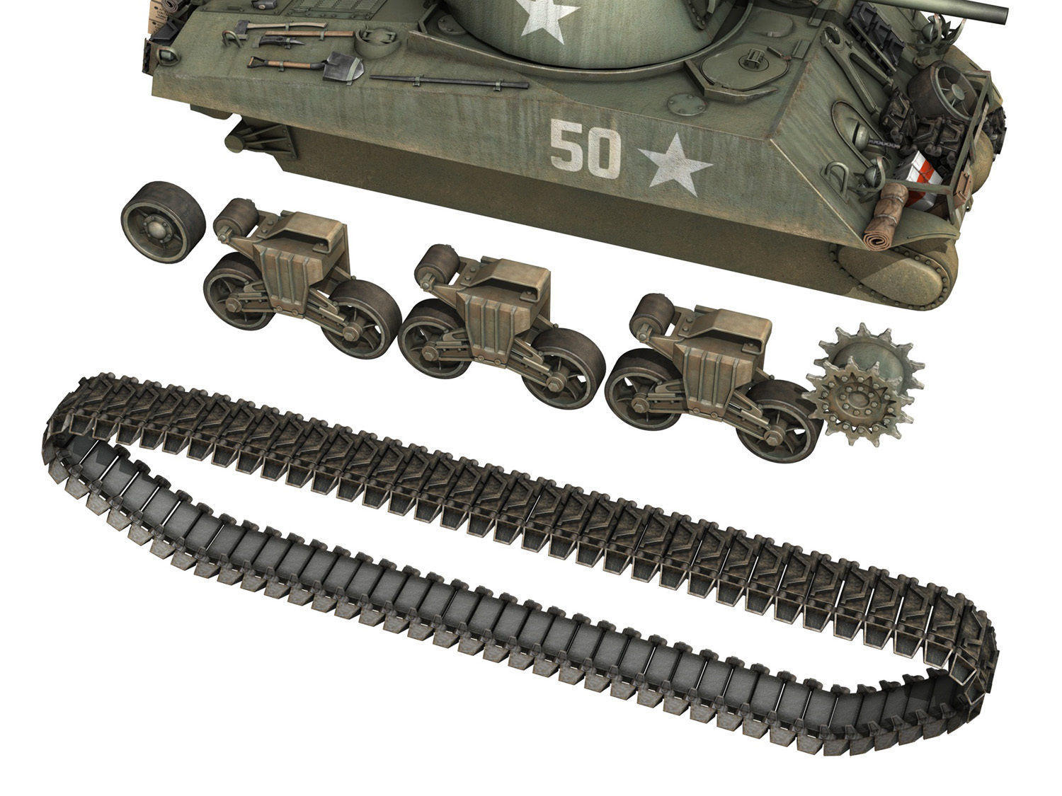 M4A3 75mm - Sherman - 50 3D model_10