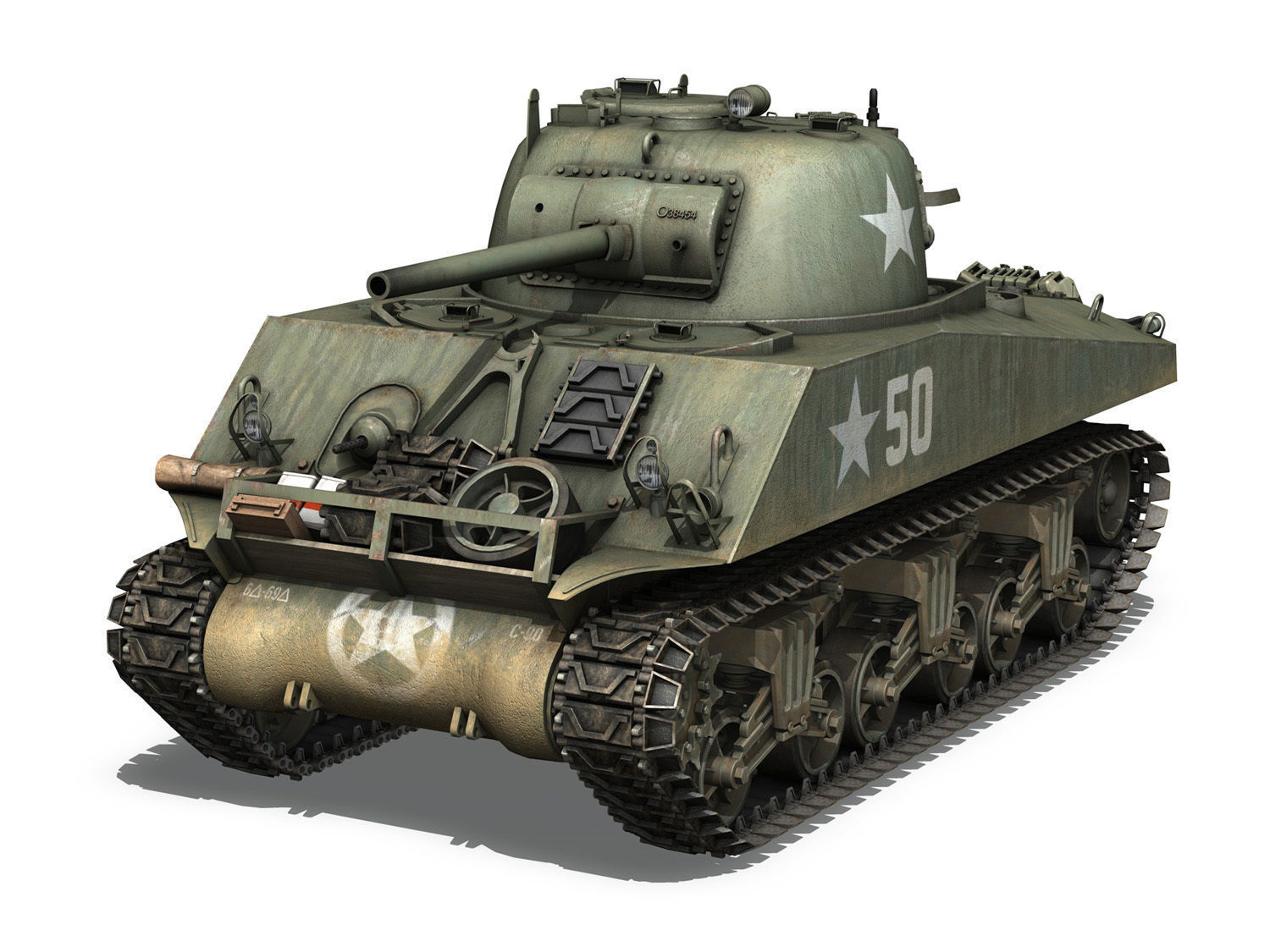 M4A3 75mm - Sherman - 50 3D model_1