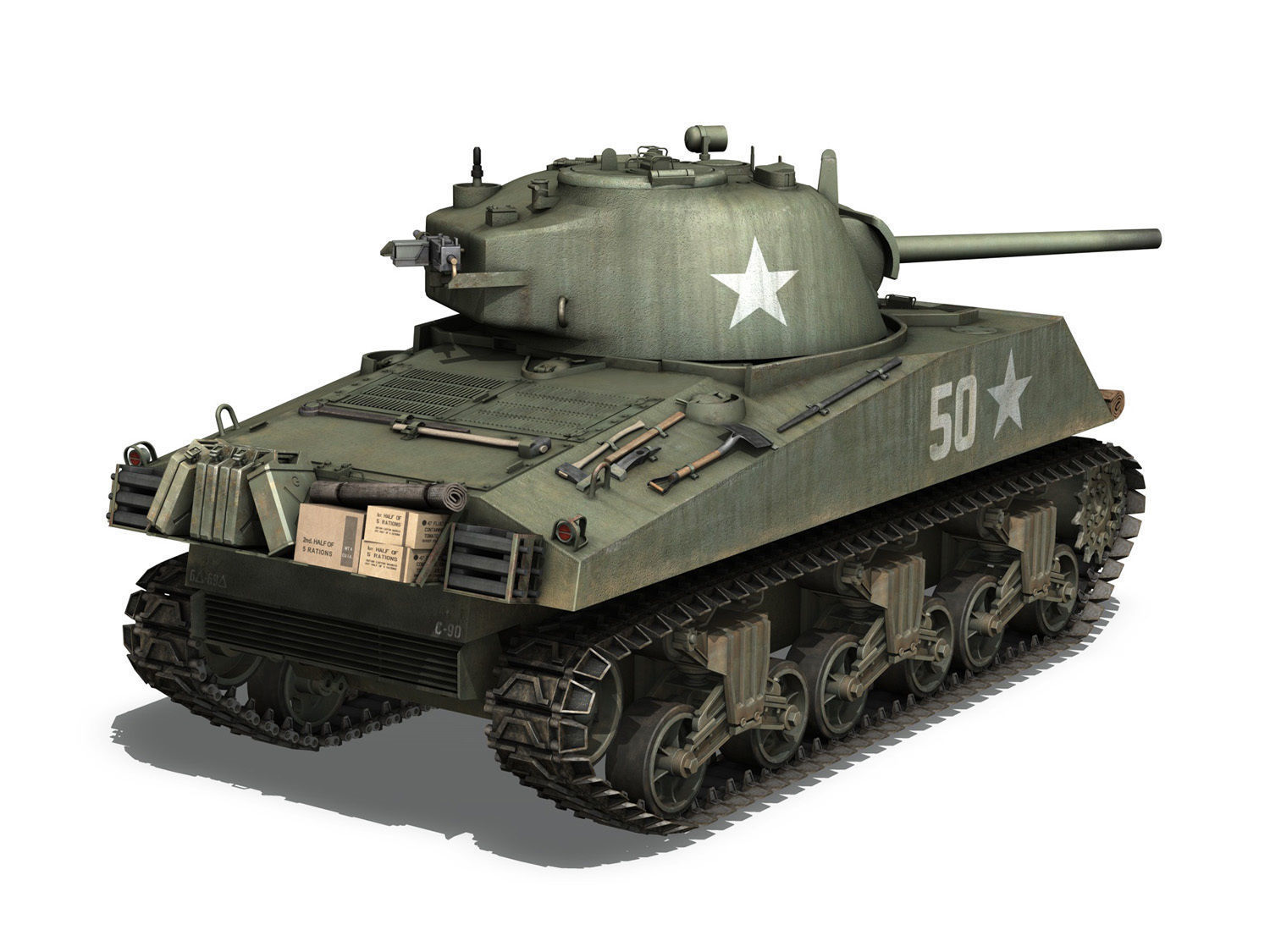 M4A3 75mm - Sherman - 50 3D model_5
