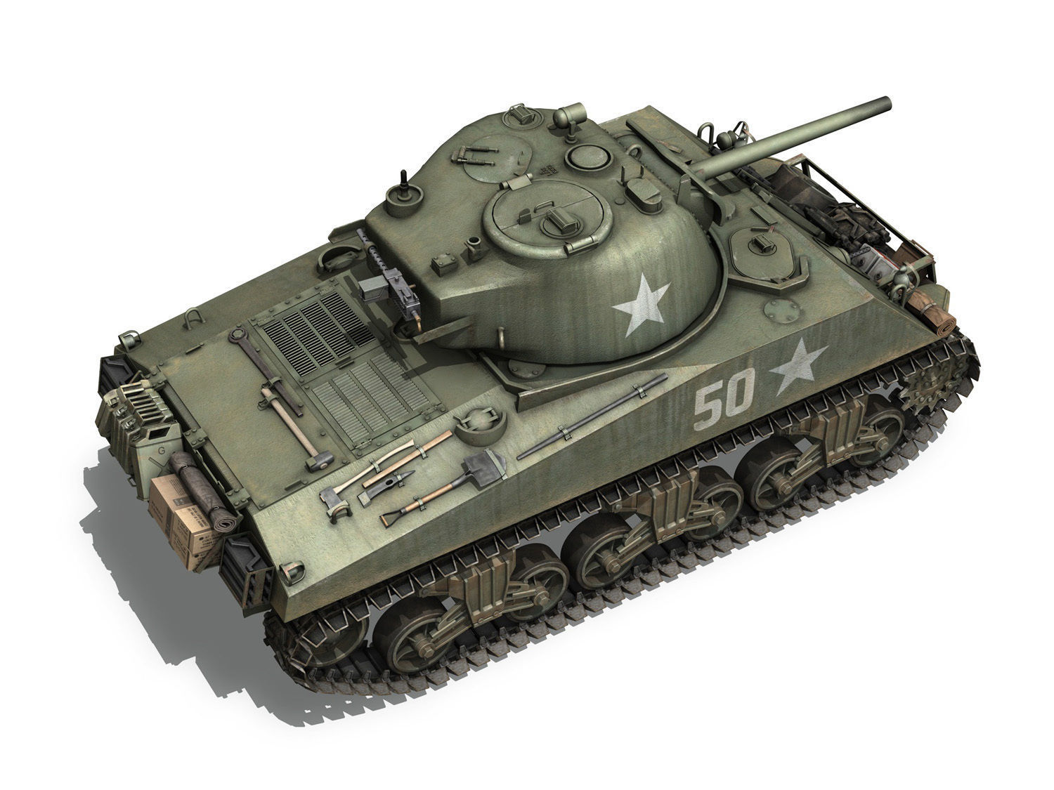 M4A3 75mm - Sherman - 50 3D model_6