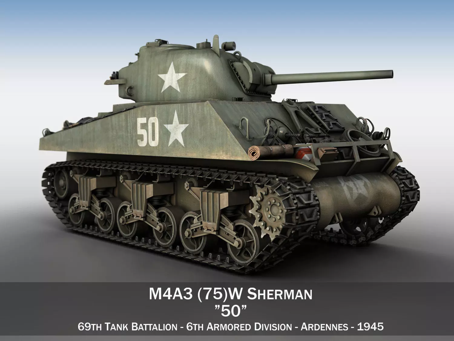 M4A3 75mm - Sherman - 50 3D model_0
