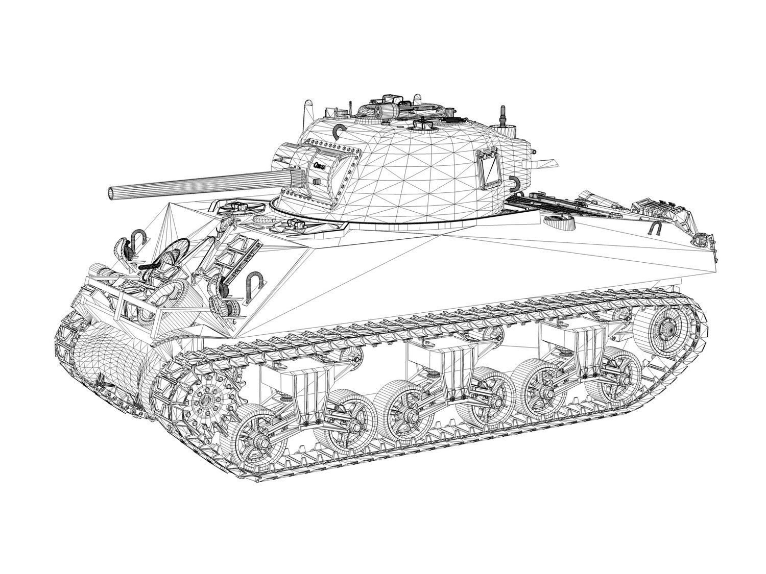 M4A3 75mm - Sherman - 50 3D model_13