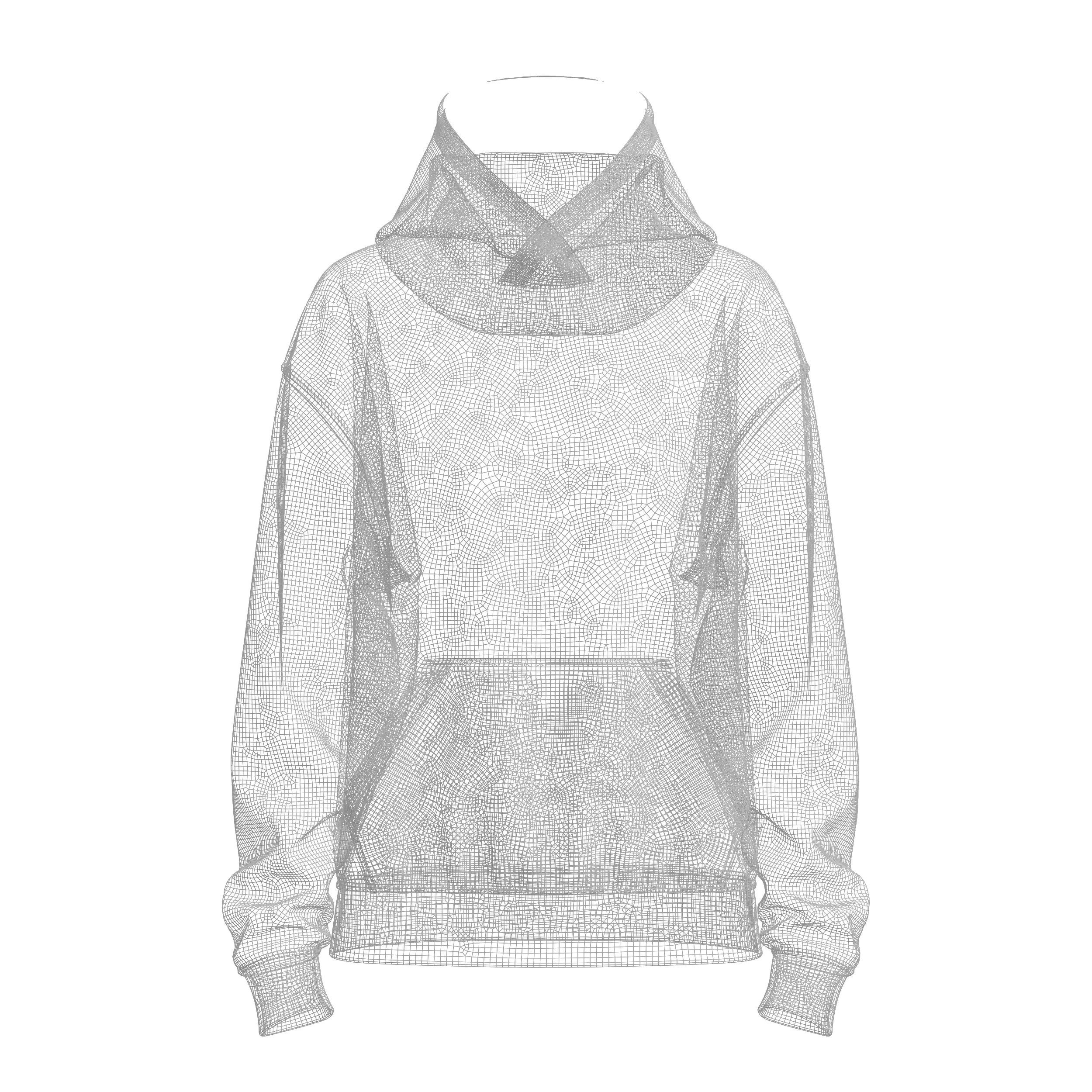 Women Oversize Hoodie 3D model 3D model_4