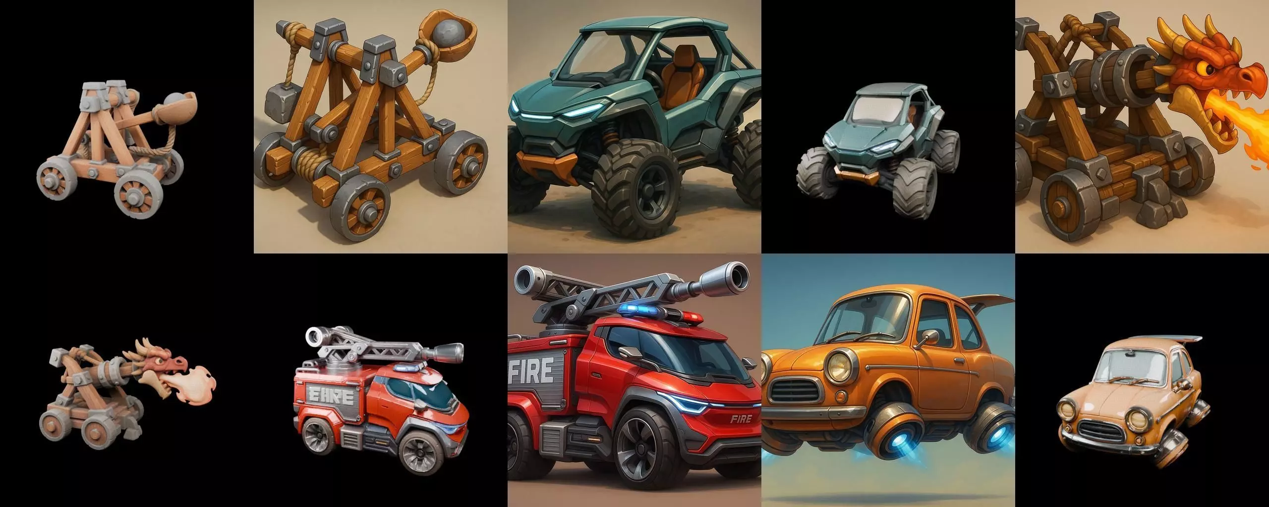 Siege Weapon bundle 12 pack 100 glb 3D model_19