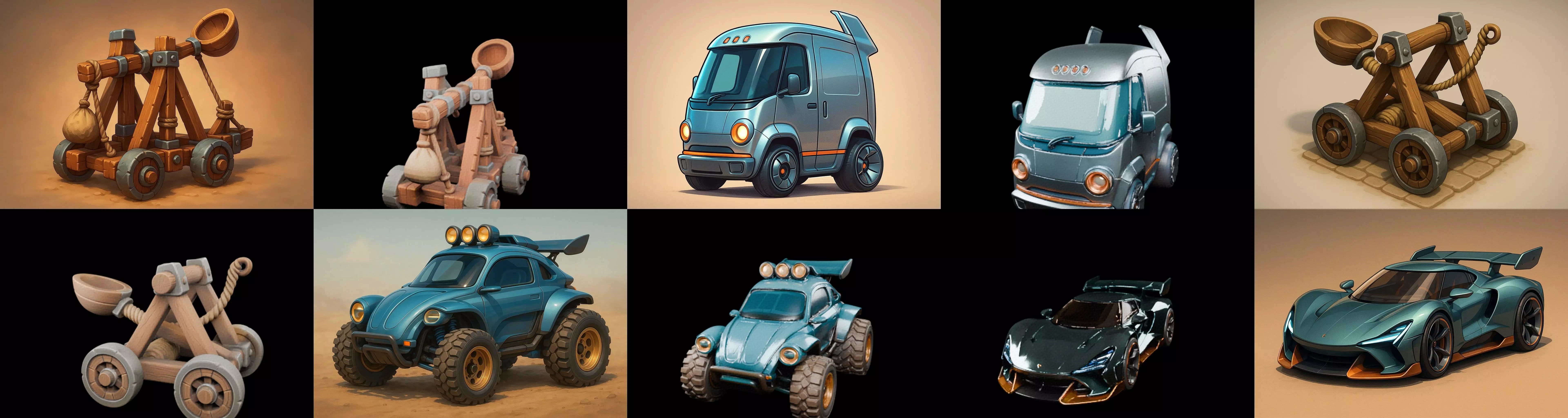 Siege Weapon bundle 12 pack 100 glb 3D model_6