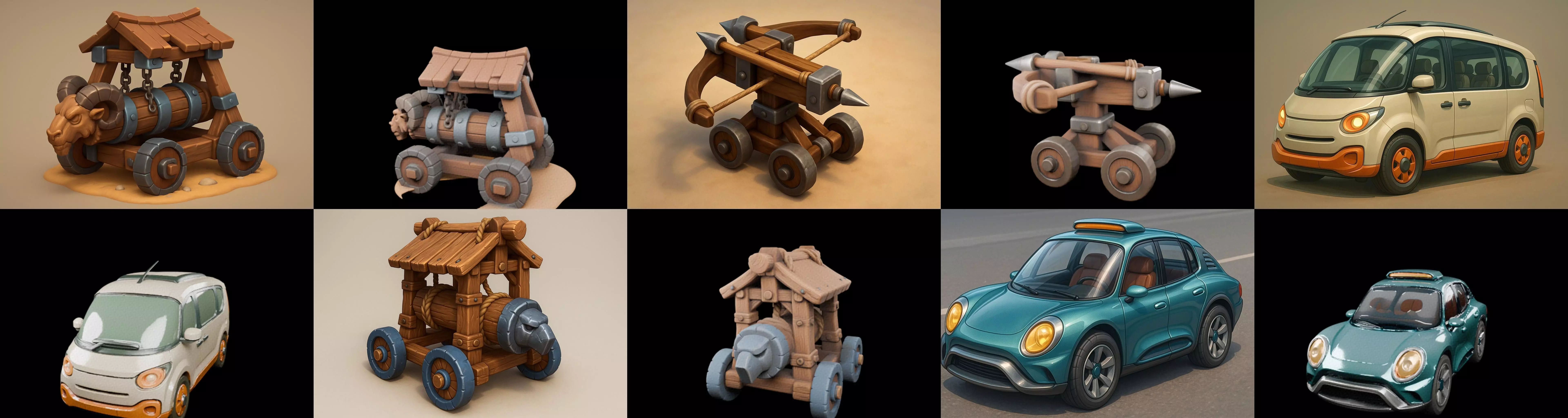 Siege Weapon bundle 12 pack 100 glb 3D model_16