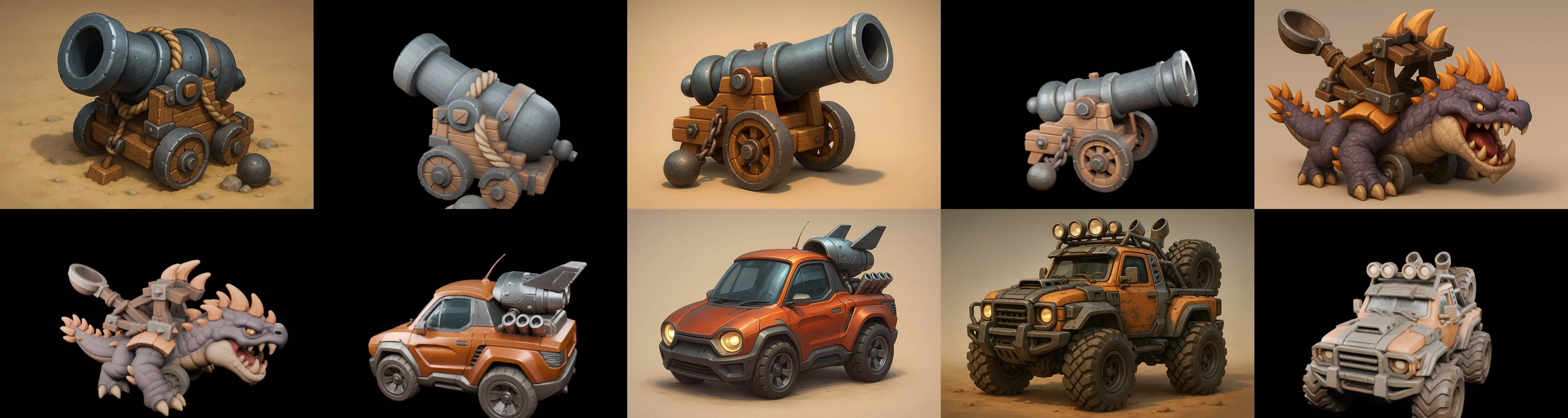 Siege Weapon bundle 12 pack 100 glb 3D model_5