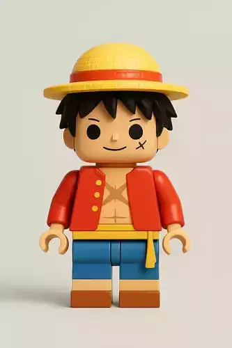 Lego Monkey D Luffy Minifigure - One Piece
