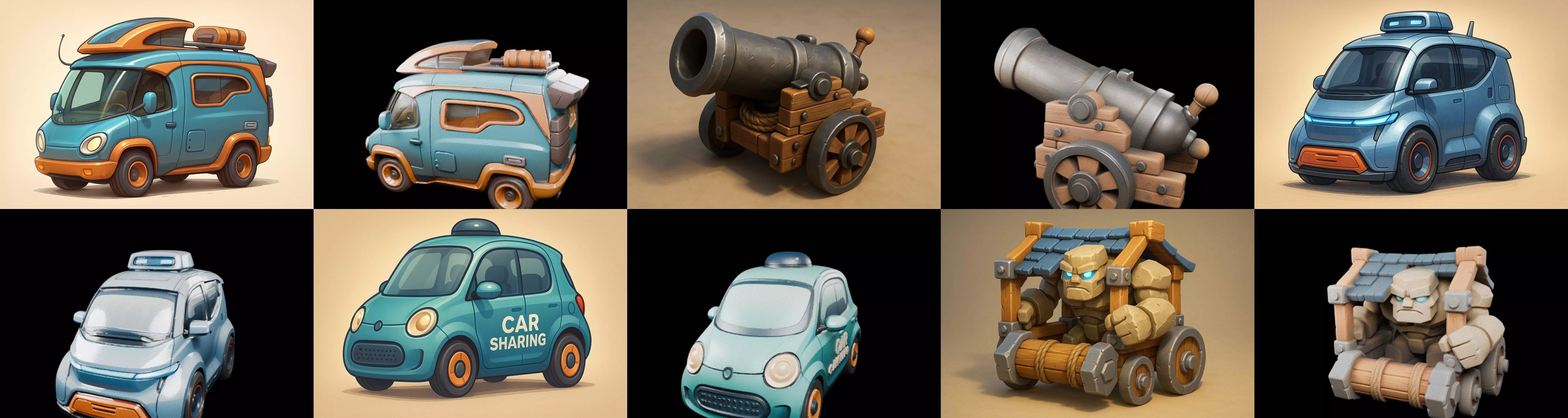 Siege Weapon bundle 10 pack 100 glb 3D model_5