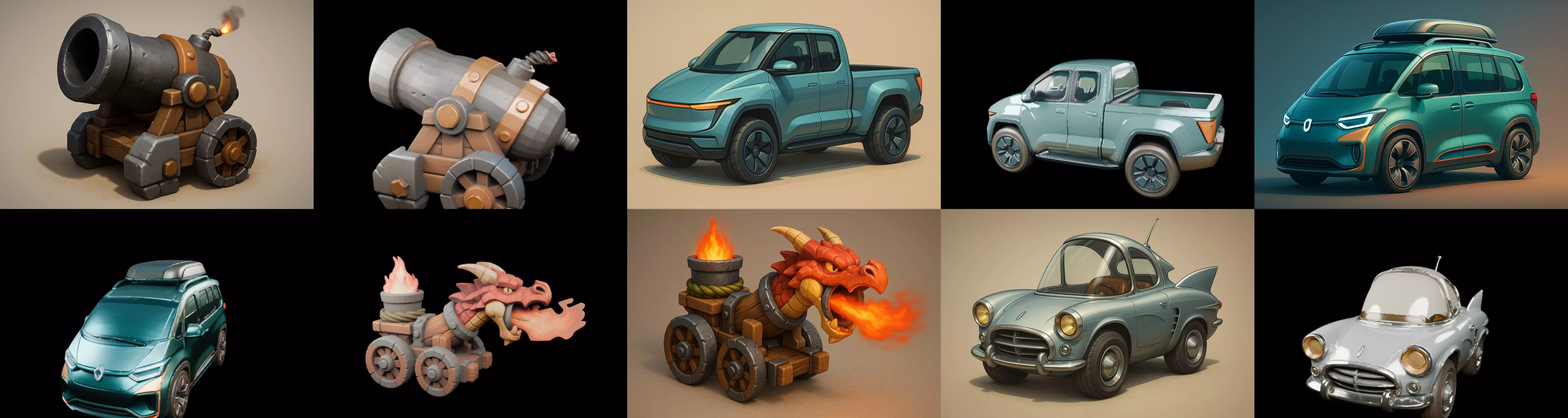 Siege Weapon bundle 10 pack 100 glb 3D model_12