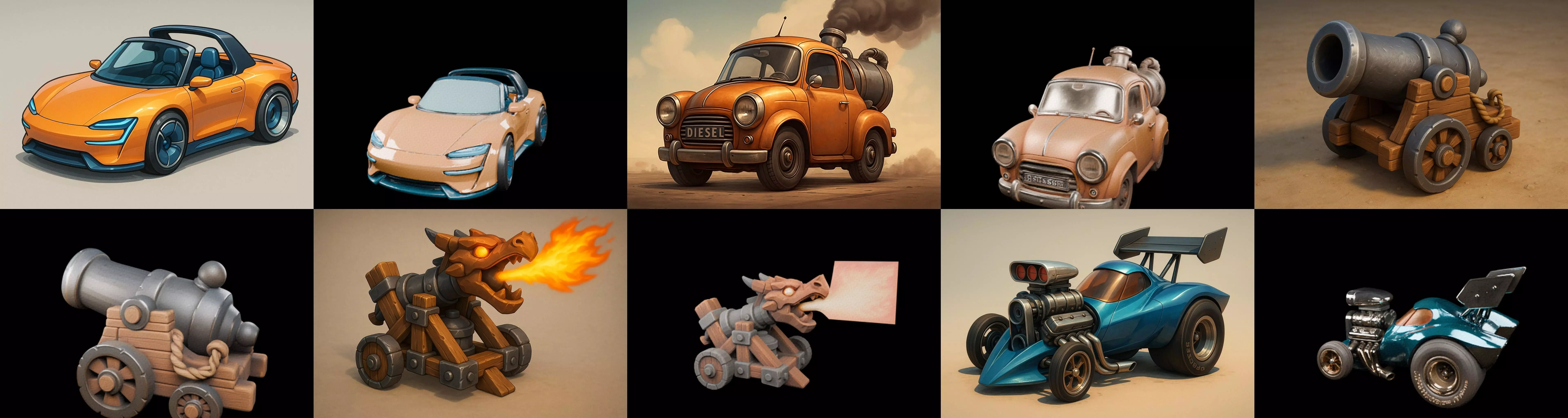 Siege Weapon bundle 10 pack 100 glb 3D model_9