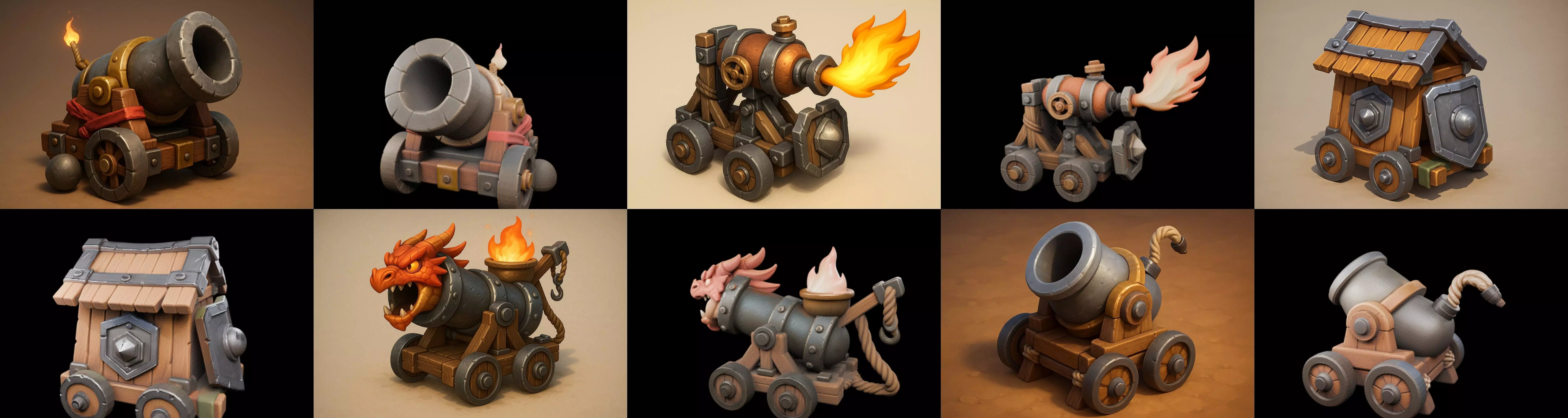 Siege Weapon bundle 10 pack 100 glb 3D model_19