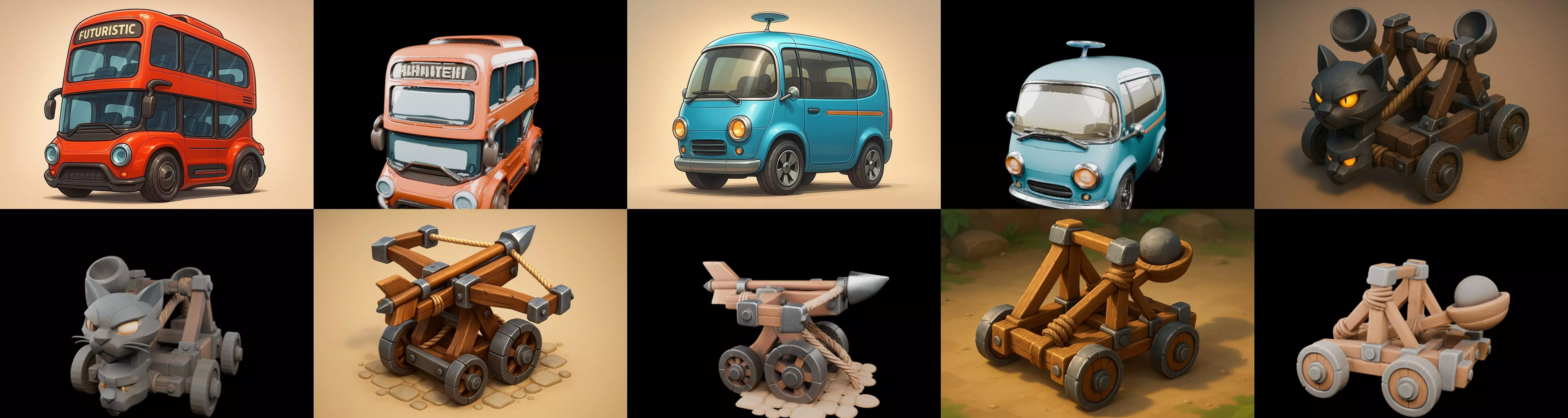 Siege Weapon bundle 10 pack 100 glb 3D model_18