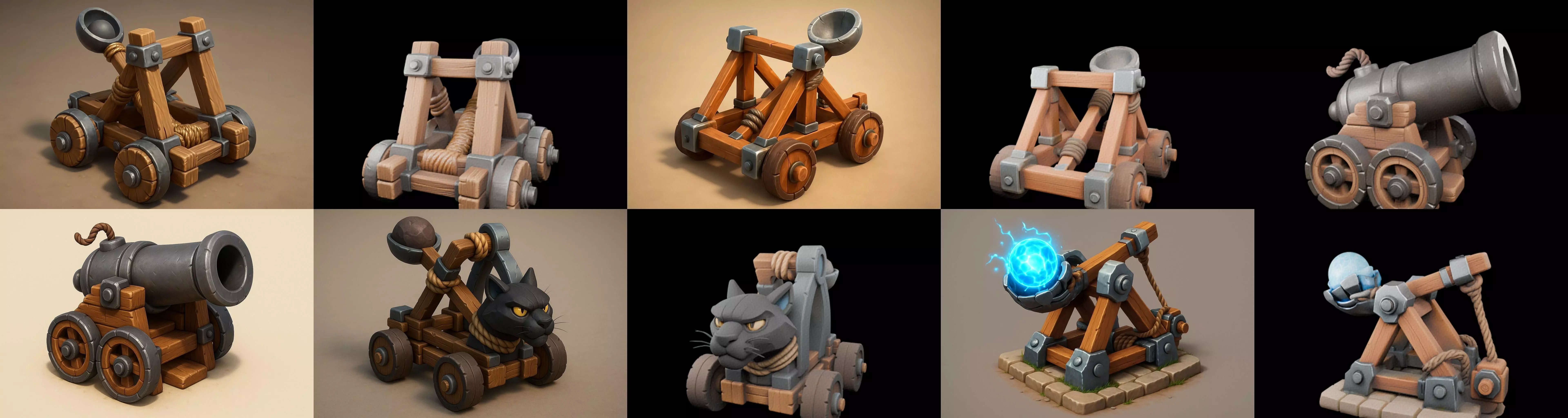 Siege Weapon bundle 10 pack 100 glb 3D model_7